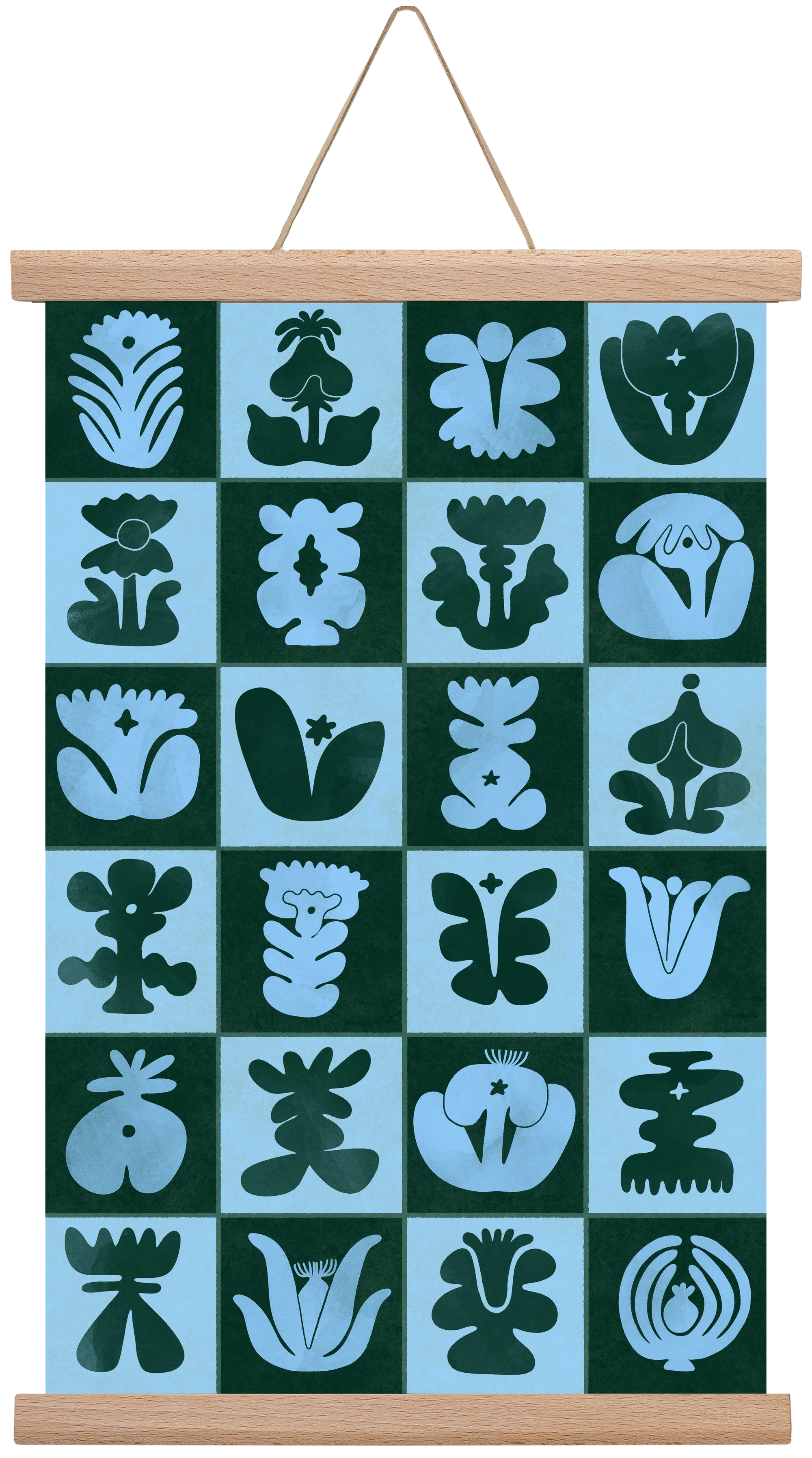 Green & Blue, 30x45 cm (30x45 cm), Tölgy akasztó