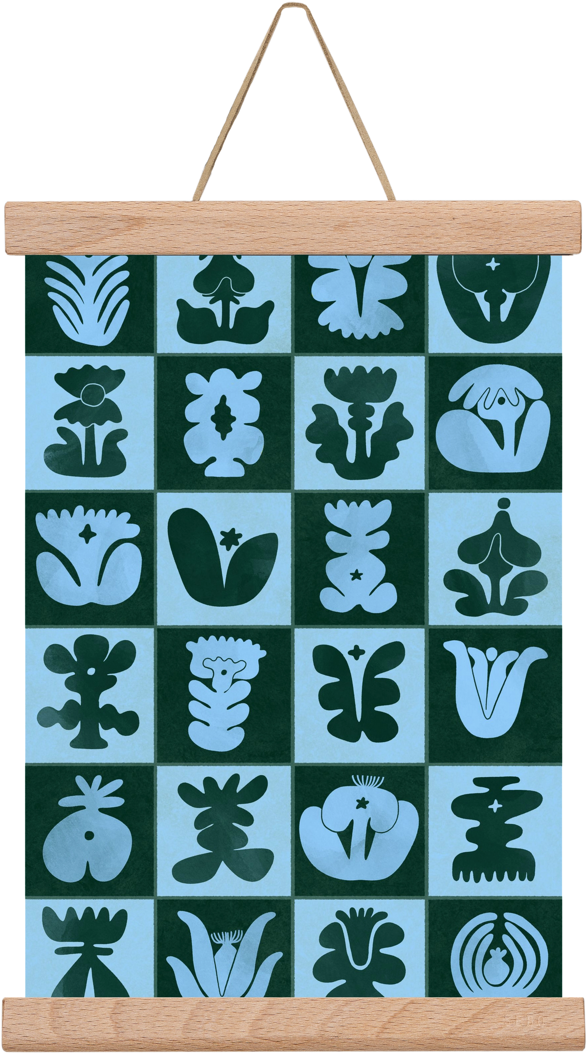 Green & Blue, 20x30 cm (20x30 cm), Tölgy akasztó