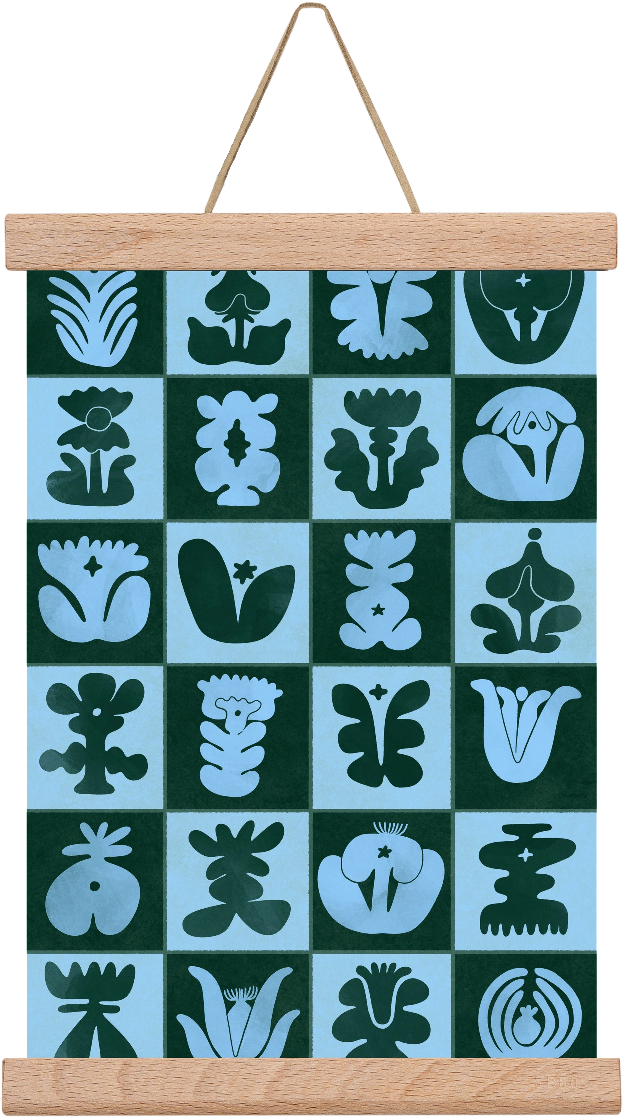 Green & Blue, 20x30 cm (20x30 cm), Tölgy akasztó