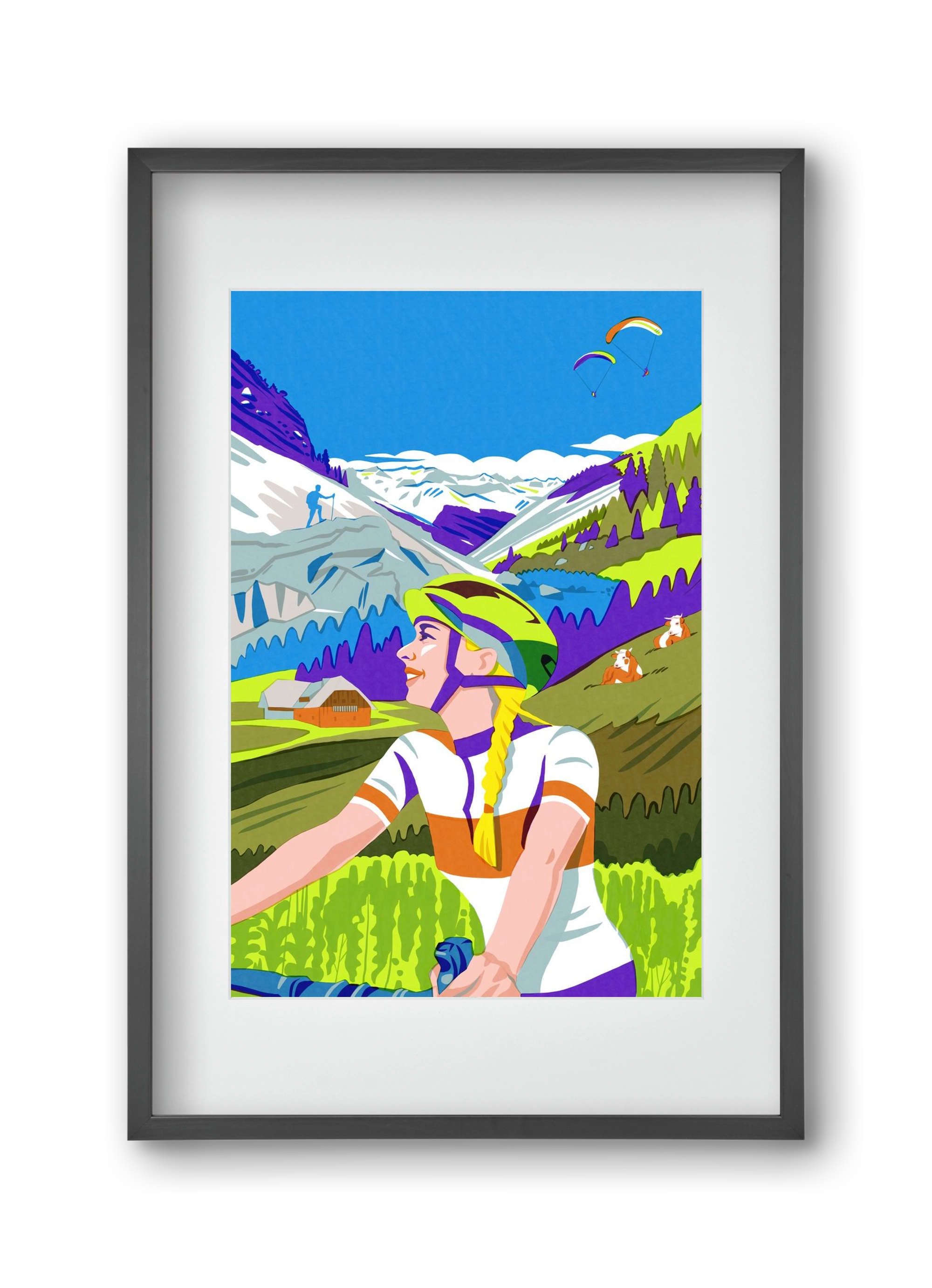 Austria, 30x45 cm (20x30 cm), Fekete keret, paszpartuval