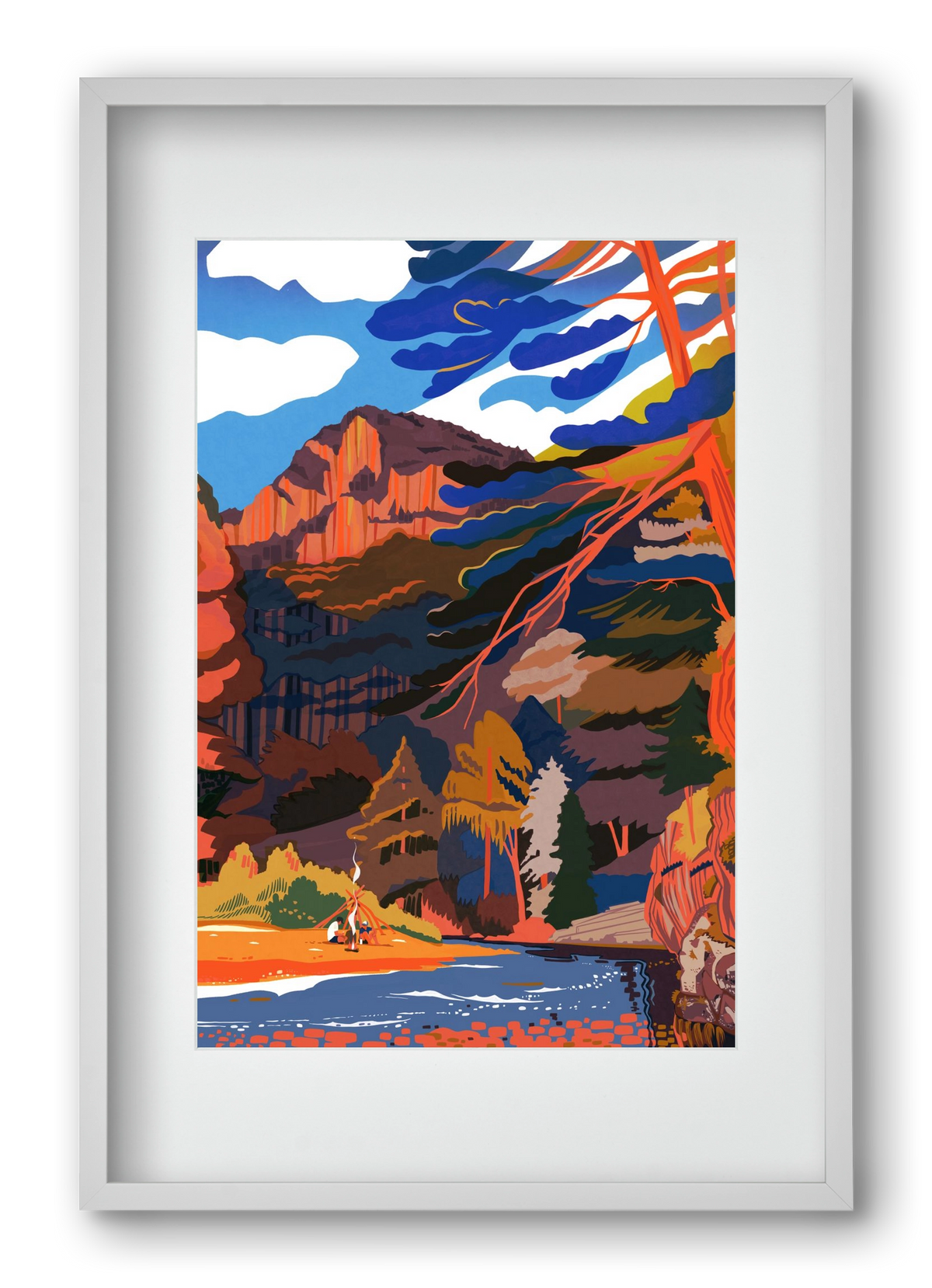 Höllental, 40x60 cm (30x45 cm), Fehér keret, paszpartuval