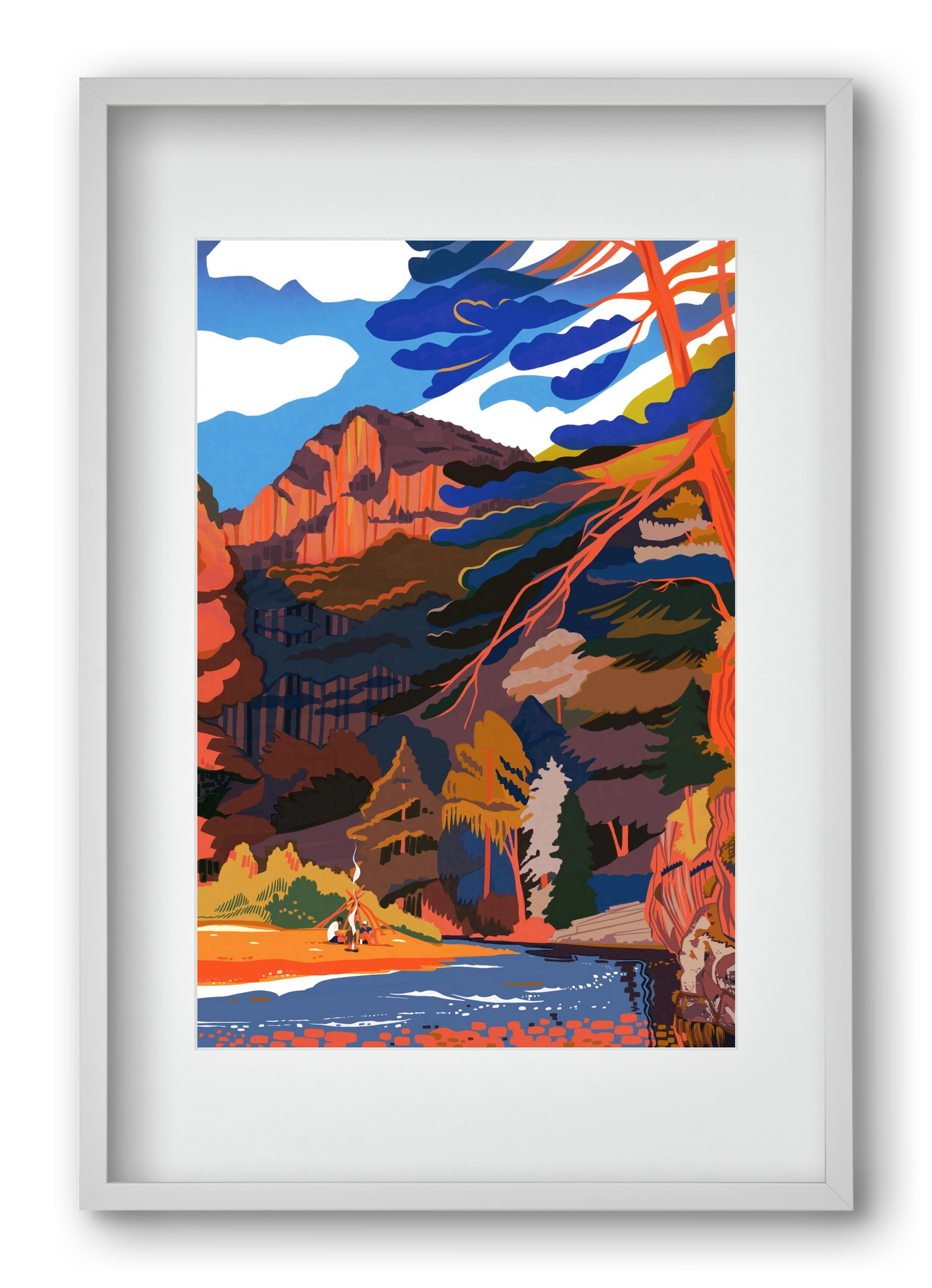 Höllental, 40x60 cm (30x45 cm), Fehér keret, paszpartuval