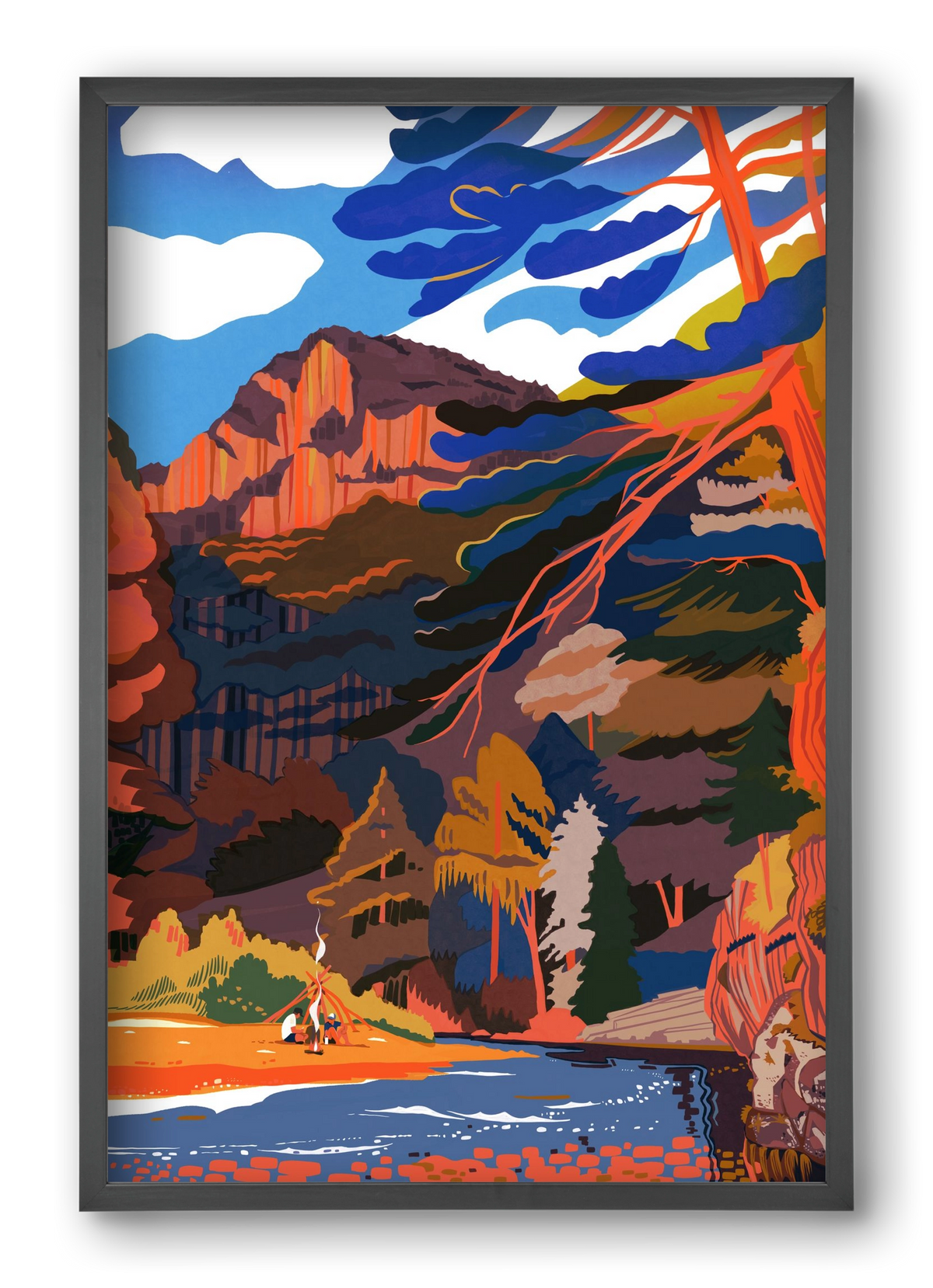 Höllental, 40x60 cm (40x60 cm), Fekete keret