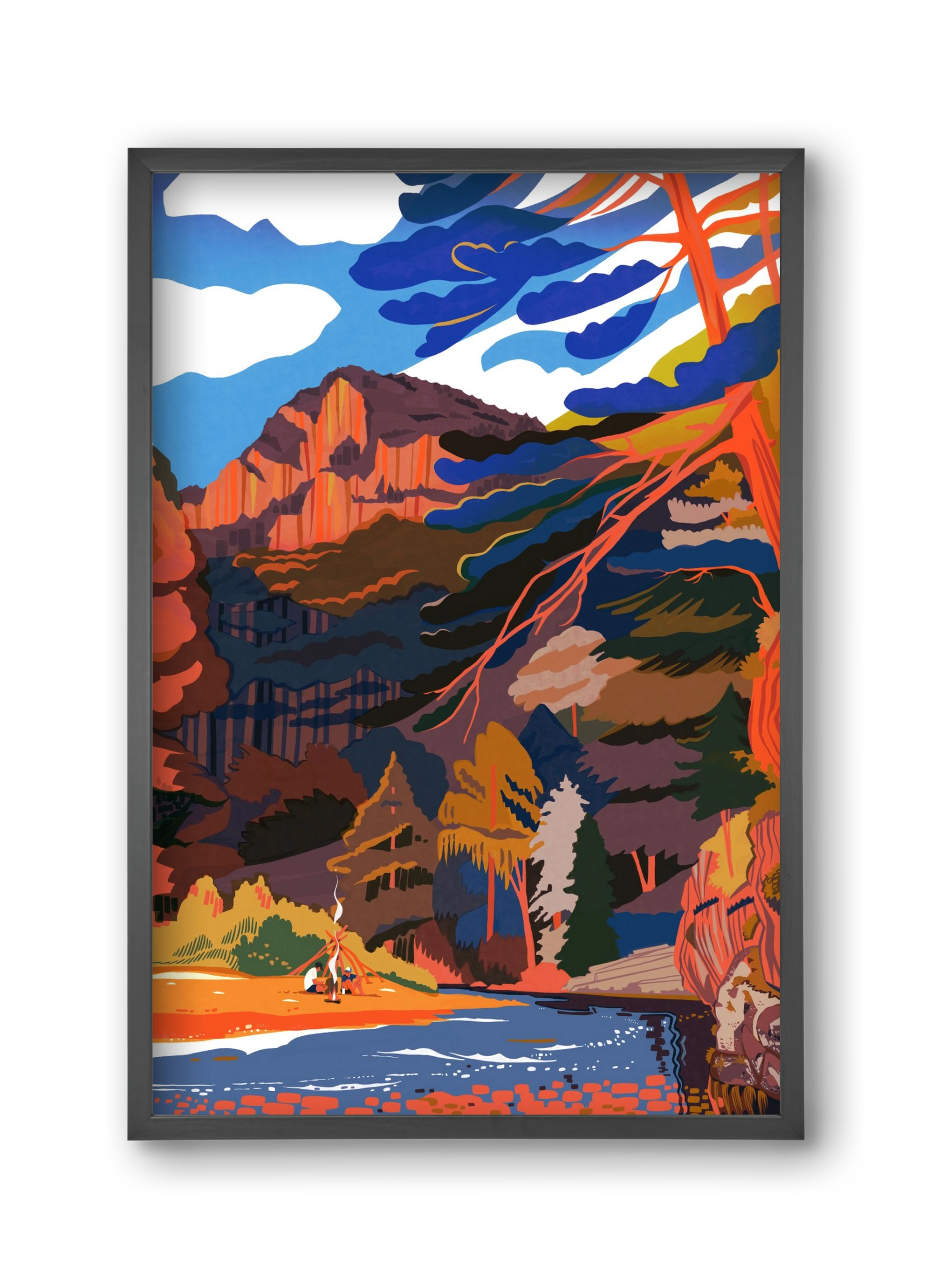 Höllental, 30x45 cm (30x45 cm), Fekete keret