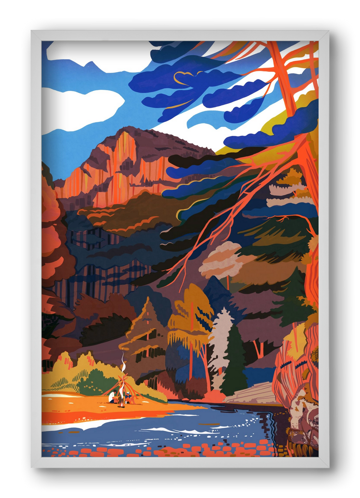 Höllental, 40x60 cm (40x60 cm), Fehér keret