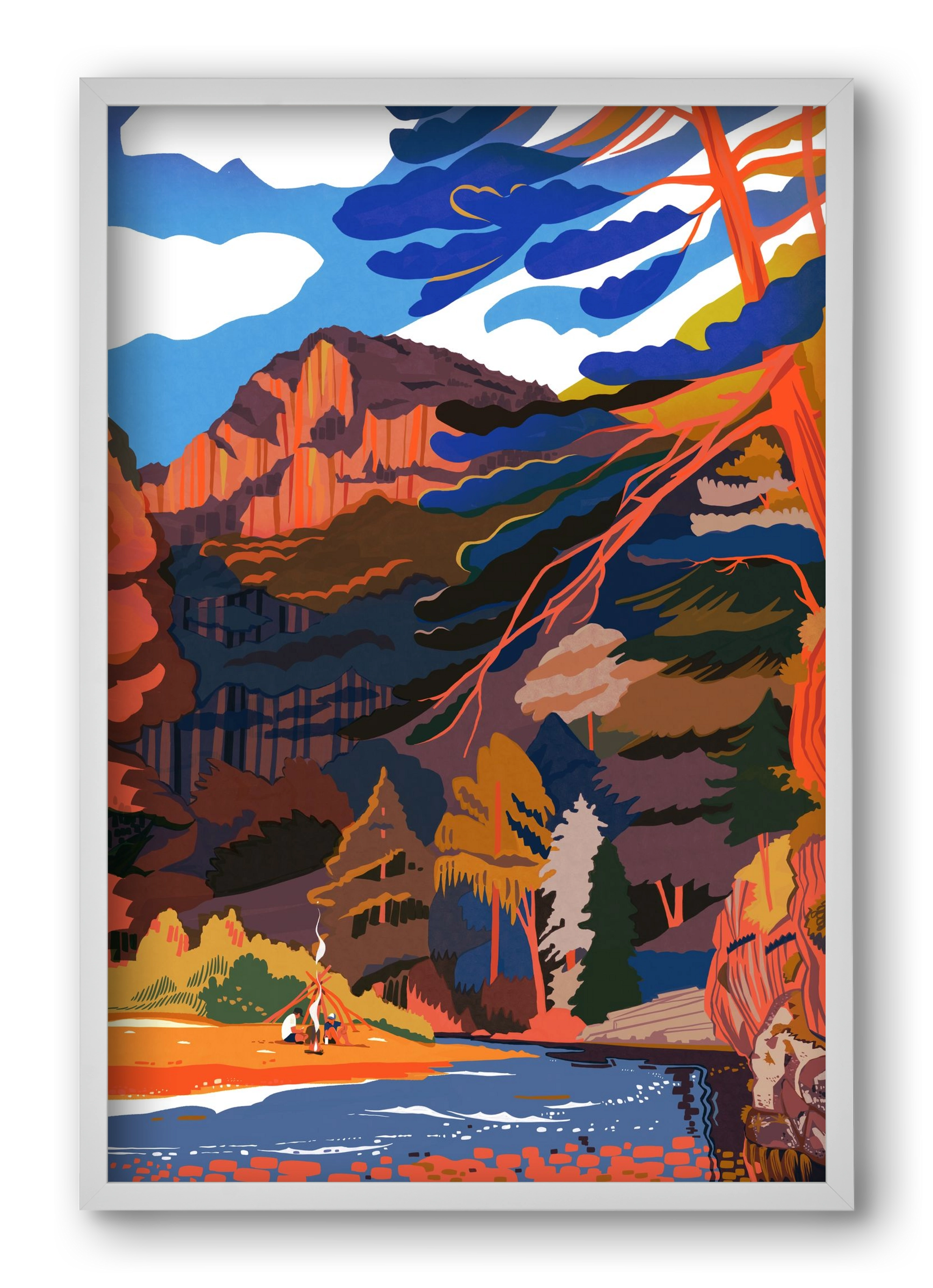 Höllental, 40x60 cm (40x60 cm), Fehér keret