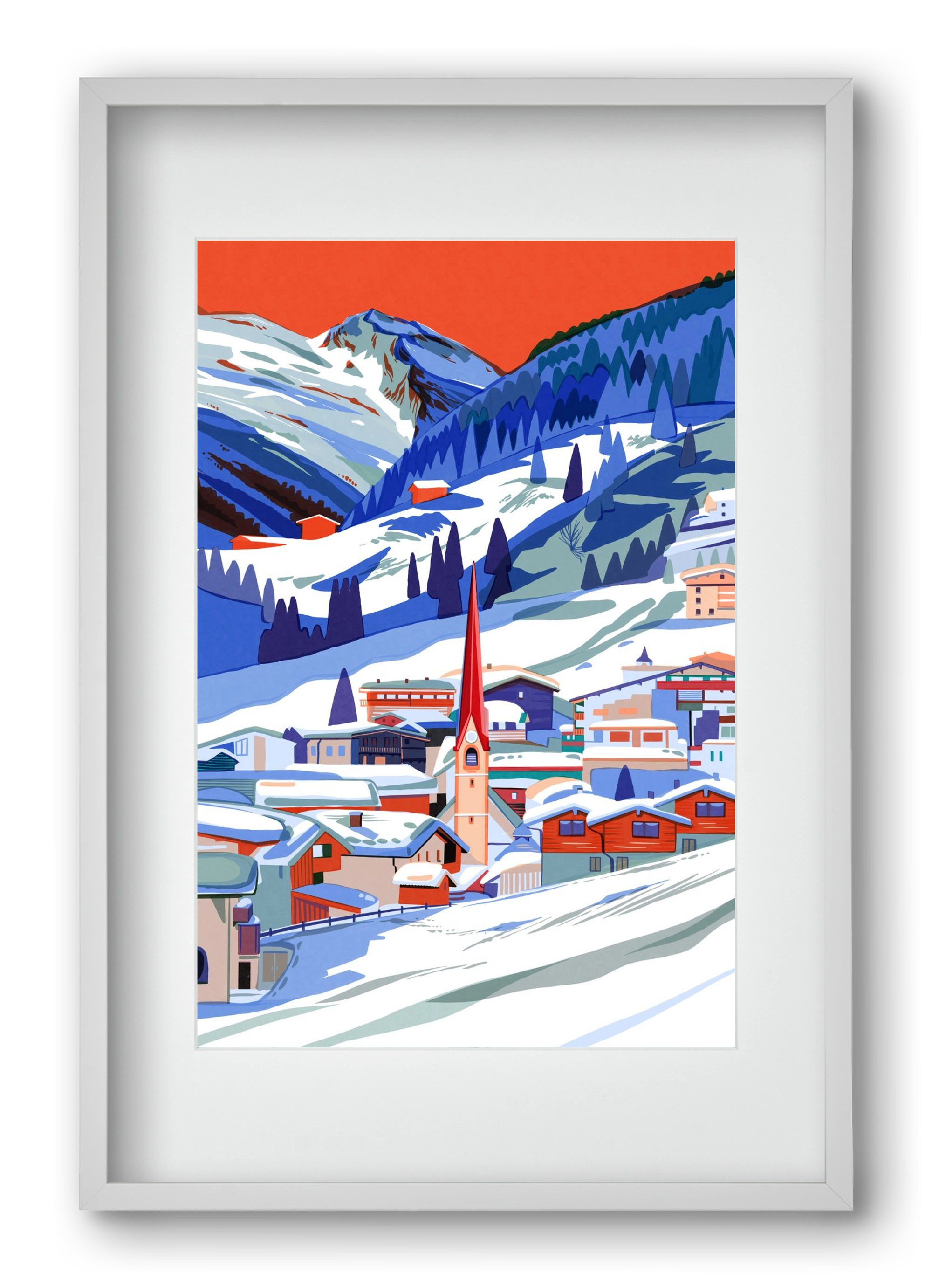 Zillertal, 40x60 cm (30x45 cm), Fehér keret, paszpartuval