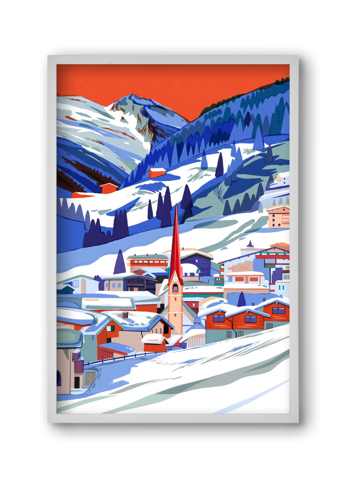 Zillertal, 30x45 cm (30x45 cm), Fehér keret