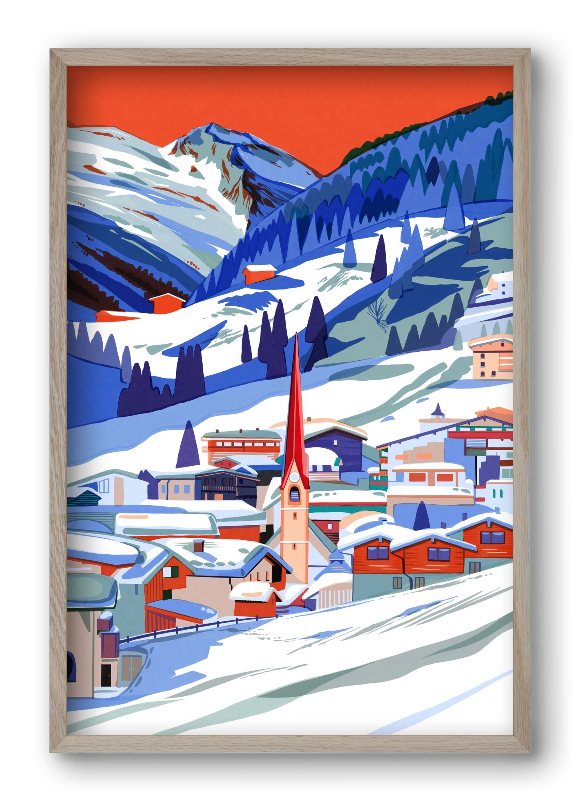 Zillertal, 40x60 cm (40x60 cm), Tölgy keret