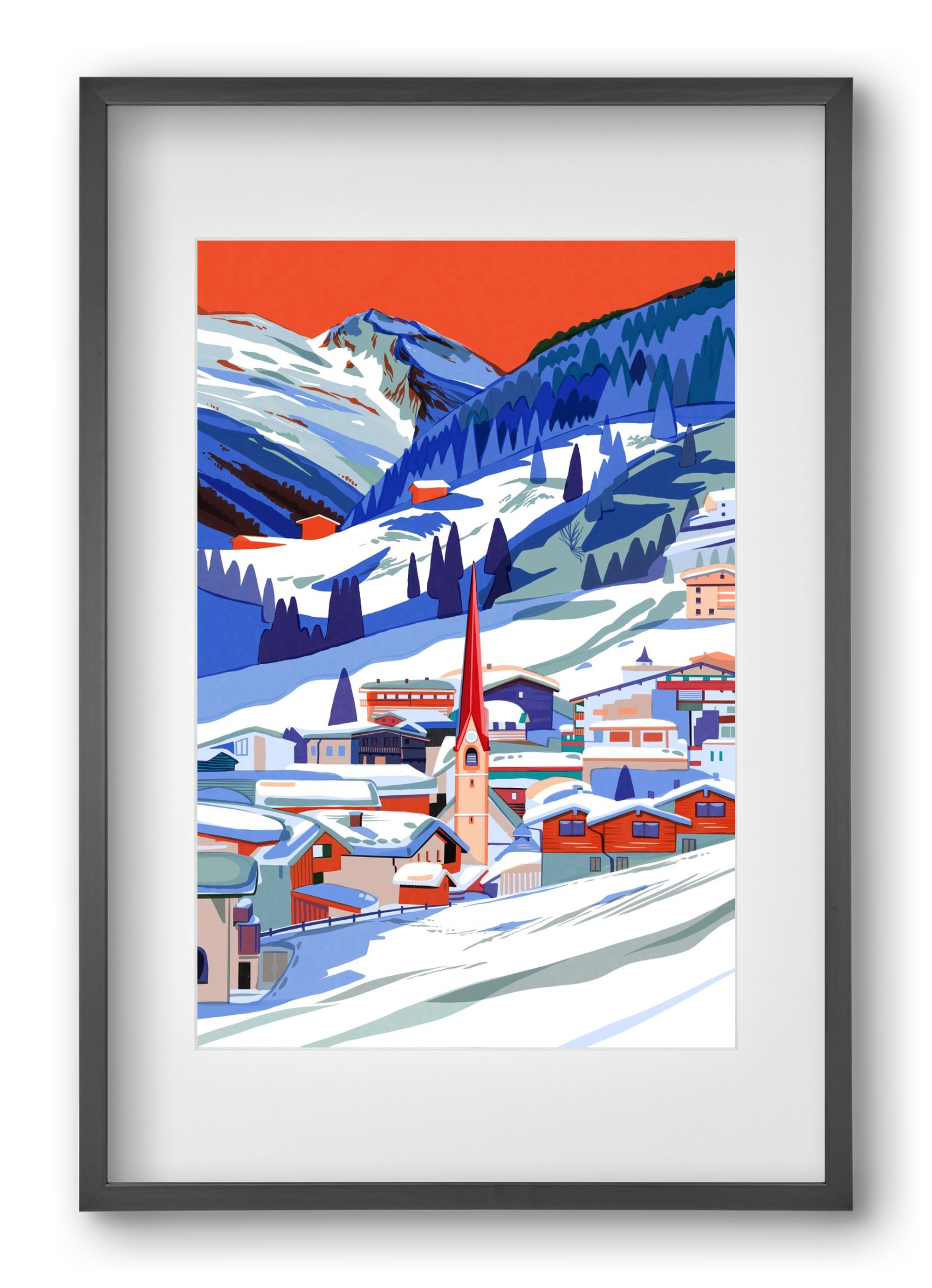 Zillertal, 40x60 cm (30x45 cm), Fekete keret, paszpartuval