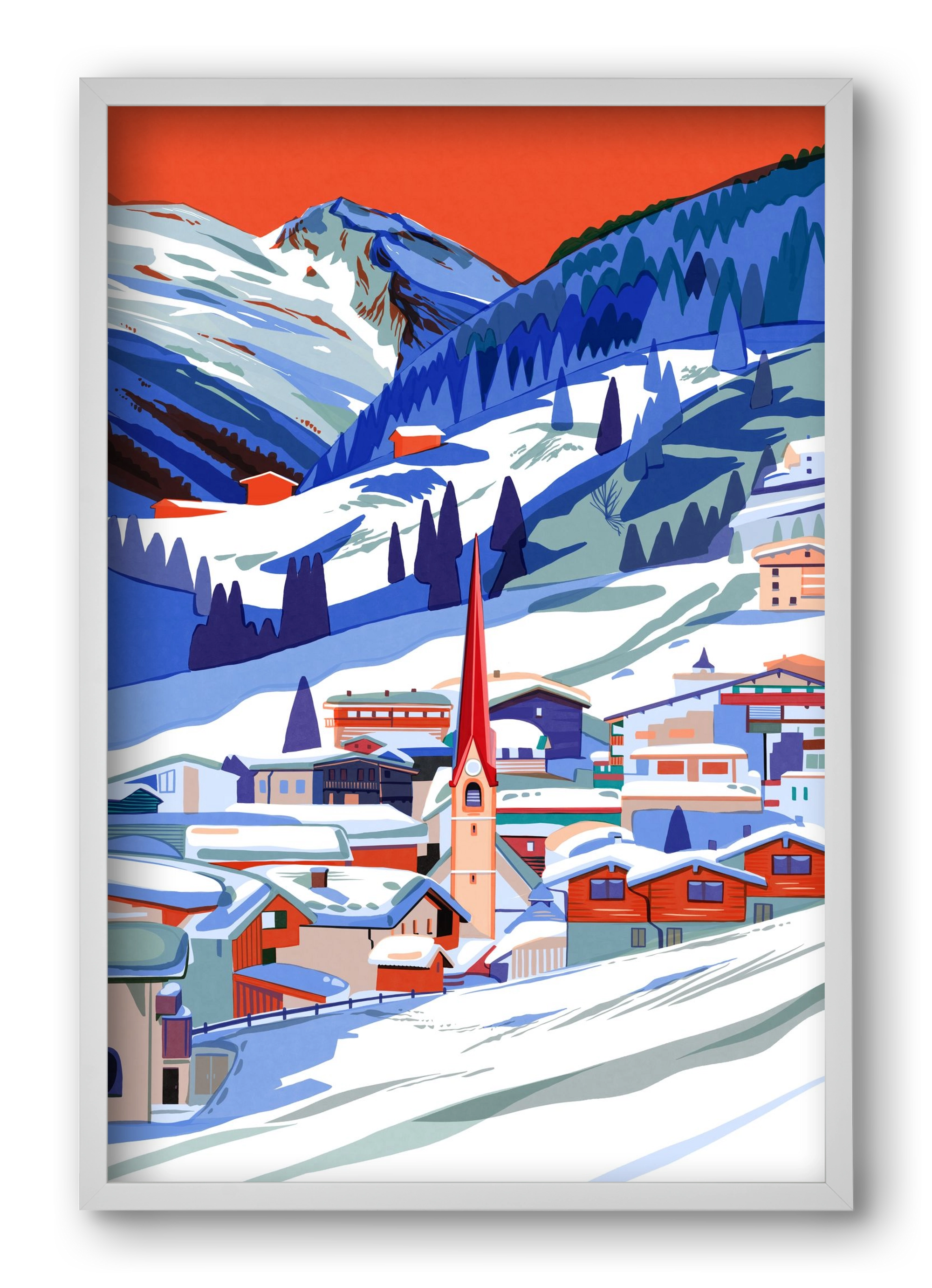 Zillertal, 40x60 cm (40x60 cm), Fehér keret