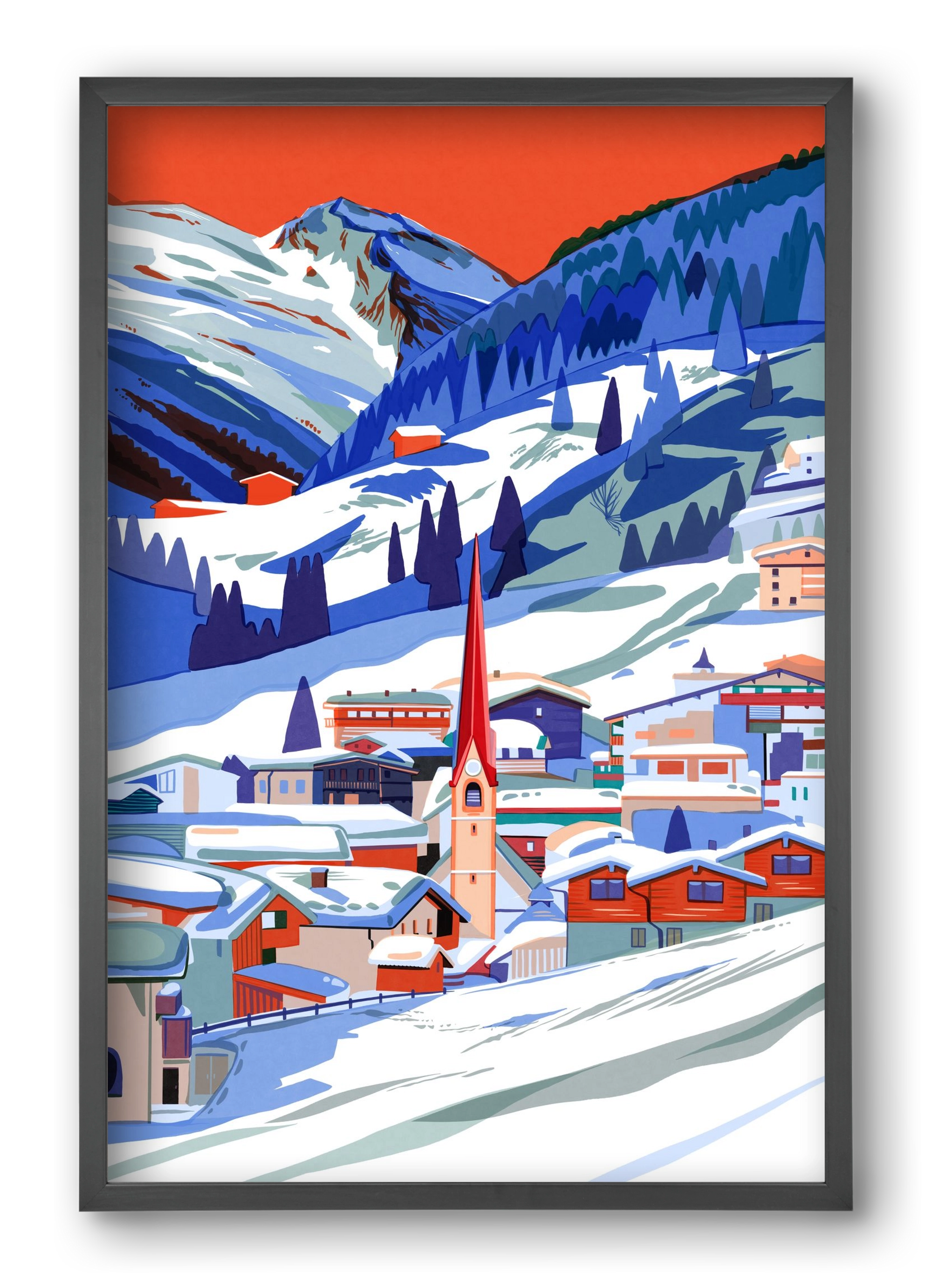 Zillertal, 40x60 cm (40x60 cm), Fekete keret