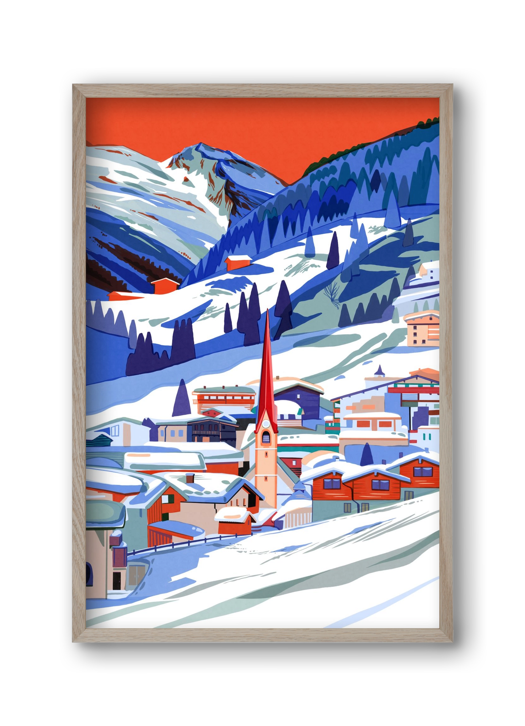 Zillertal, 30x45 cm (30x45 cm), Tölgy keret