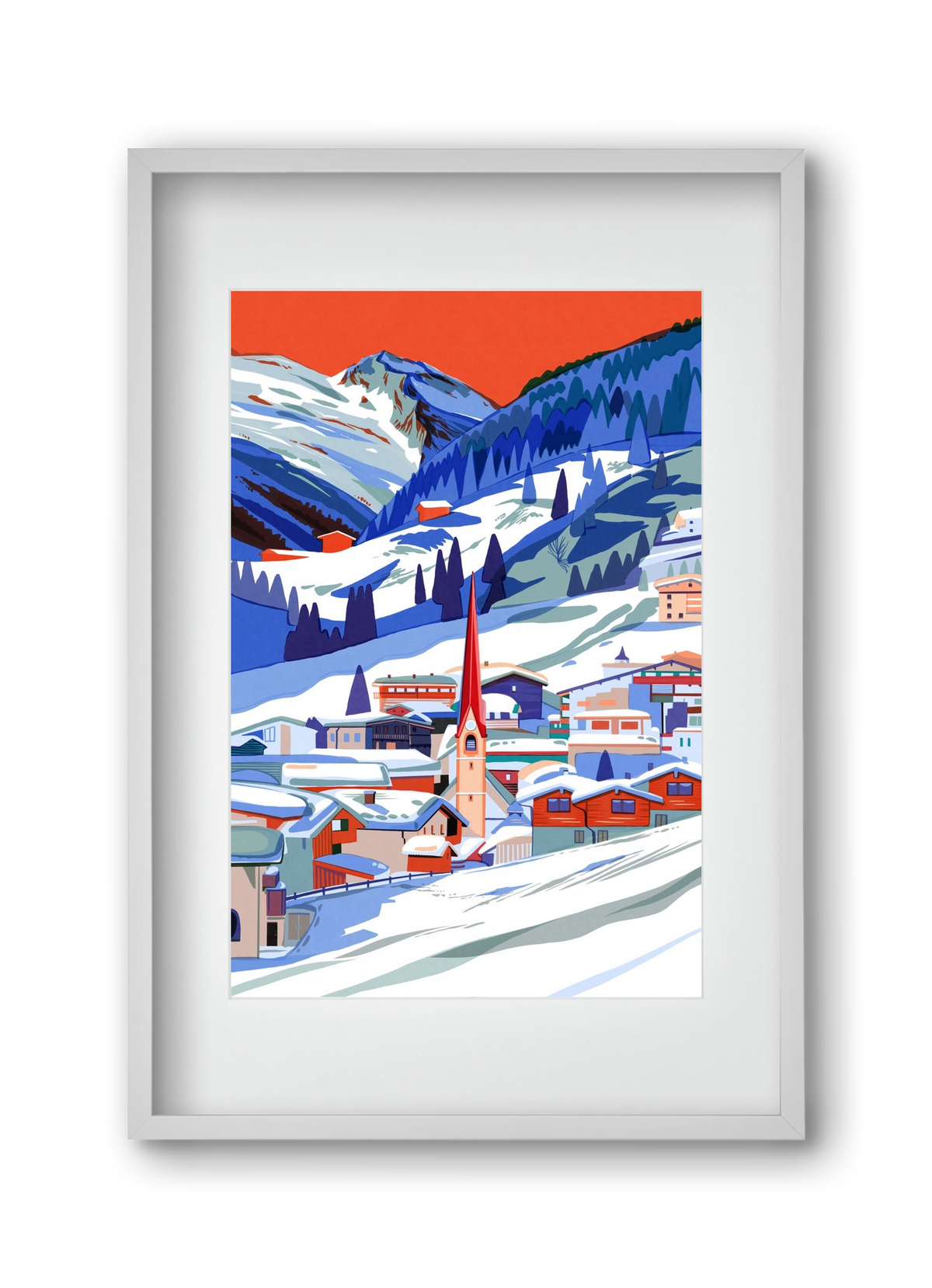 Zillertal, 30x45 cm (20x30 cm), Fehér keret, paszpartuval