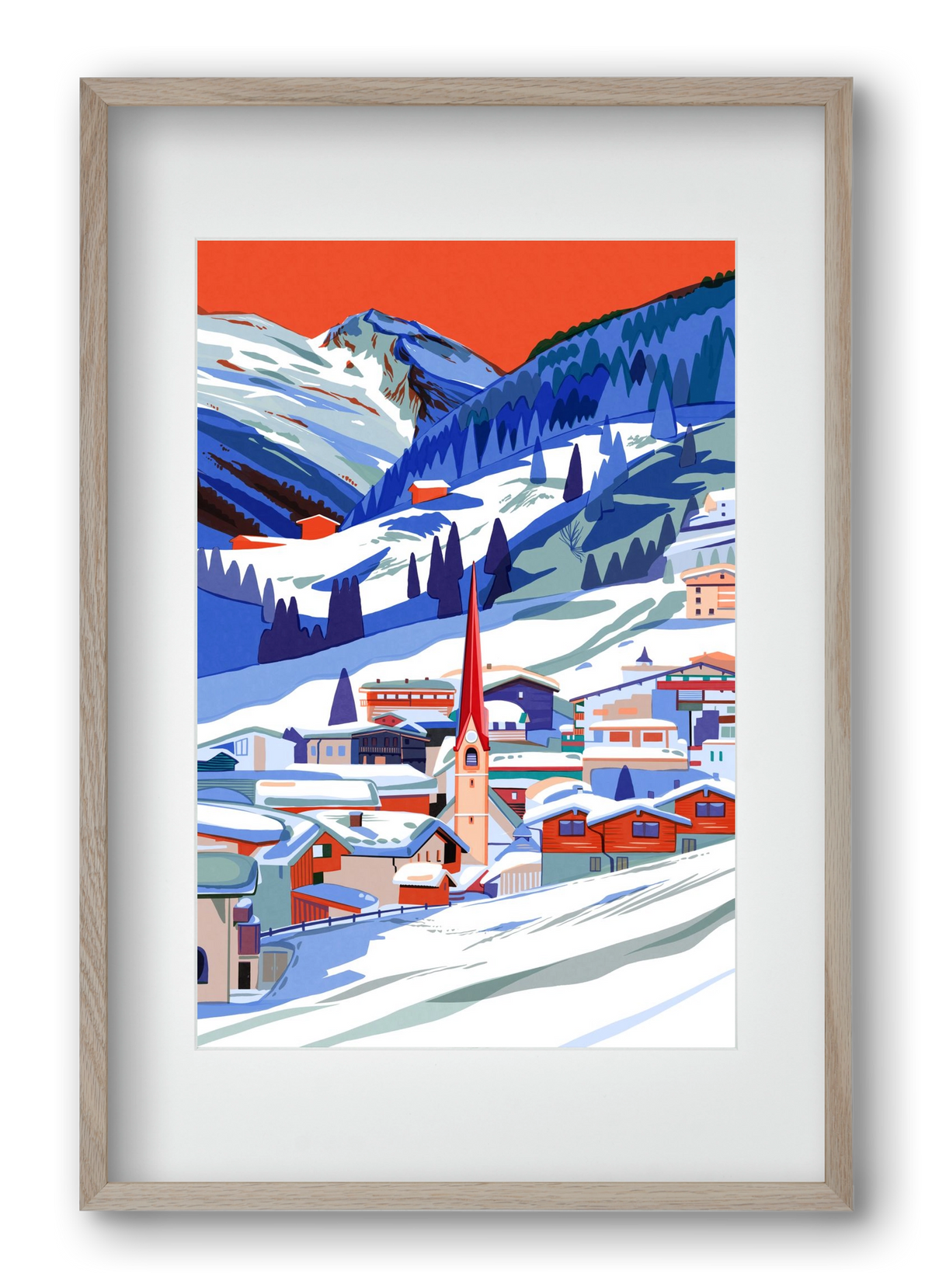 Zillertal, 40x60 cm (30x45 cm), Tölgy keret, paszpartuval