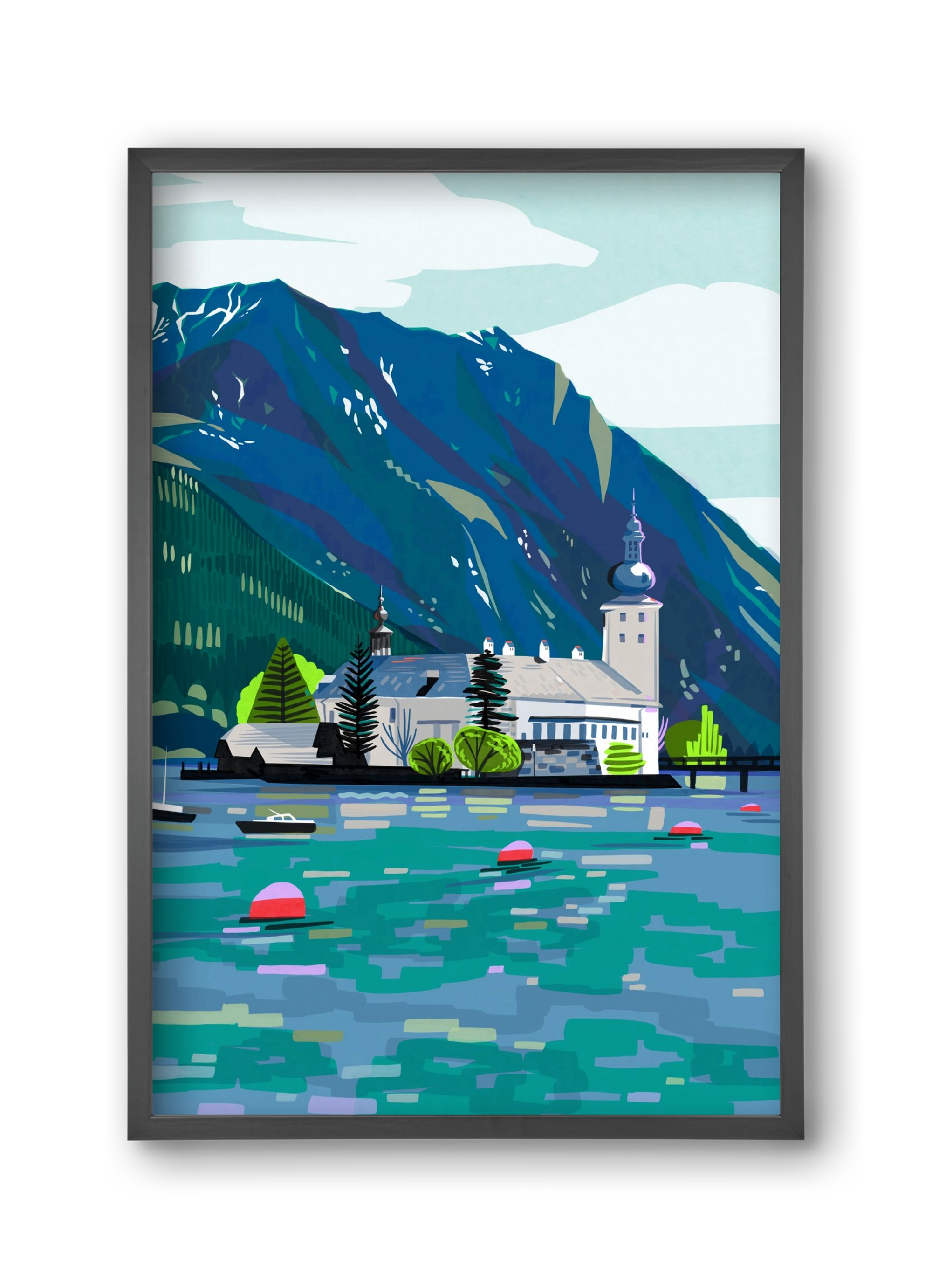 Gmunden, 30x45 cm (30x45 cm), Fekete keret