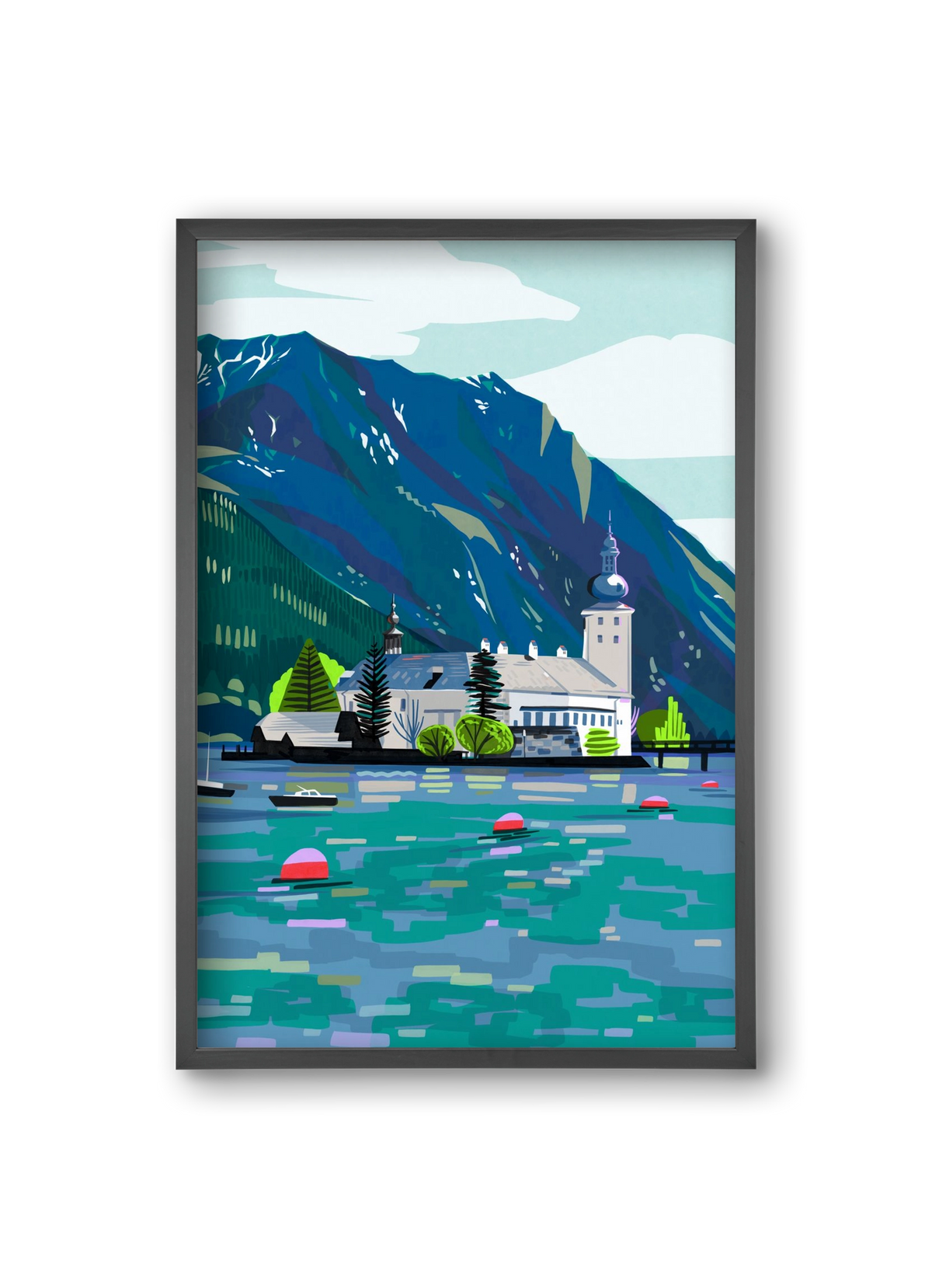 Gmunden, 20x30 cm (20x30 cm), Fekete keret