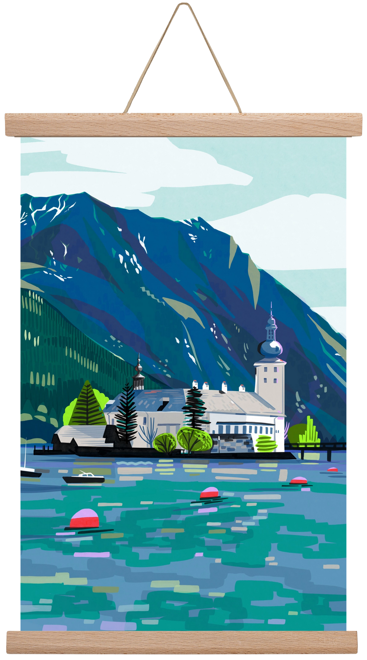 Gmunden, 30x45 cm (30x45 cm), Tölgy akasztó