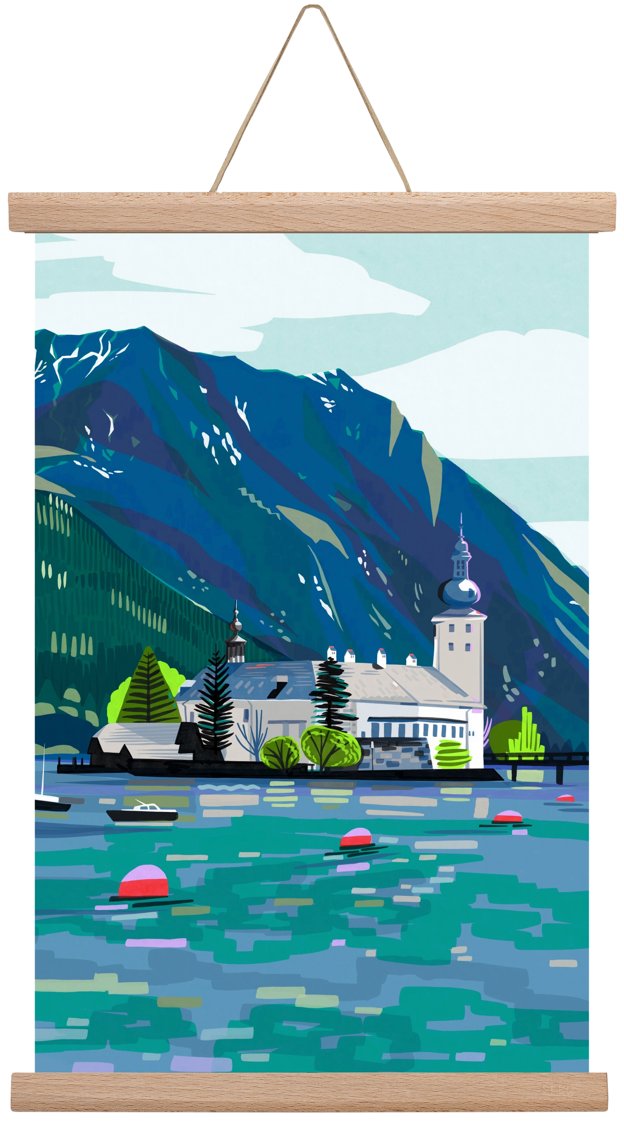 Gmunden, 30x45 cm (30x45 cm), Tölgy akasztó