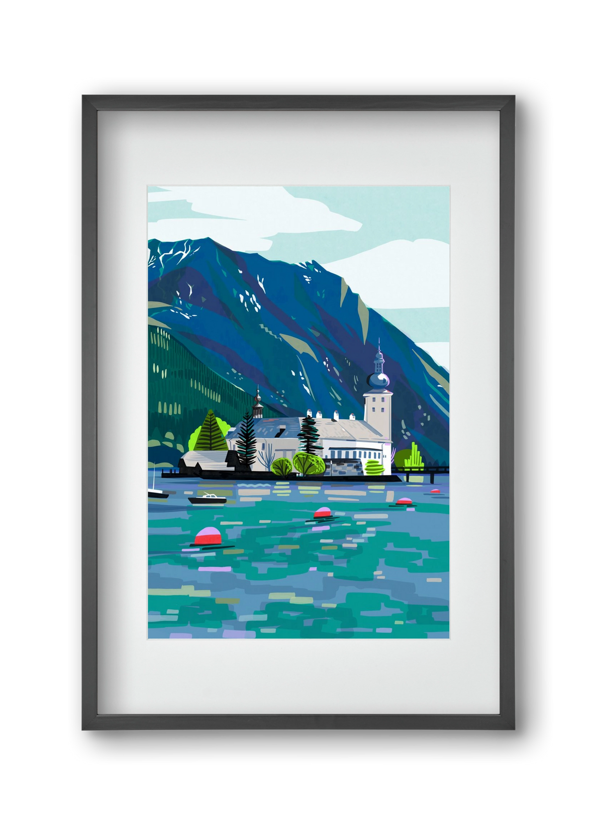 Gmunden, 30x45 cm (20x30 cm), Fekete keret, paszpartuval
