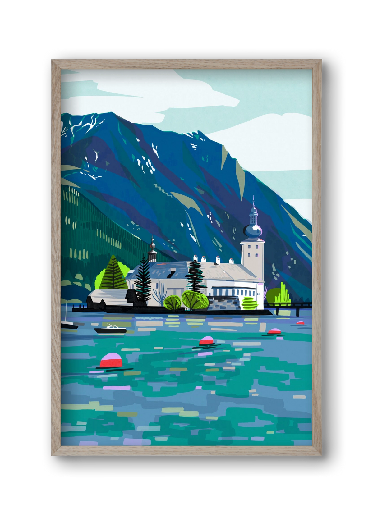 Gmunden, 30x45 cm (30x45 cm), Tölgy keret