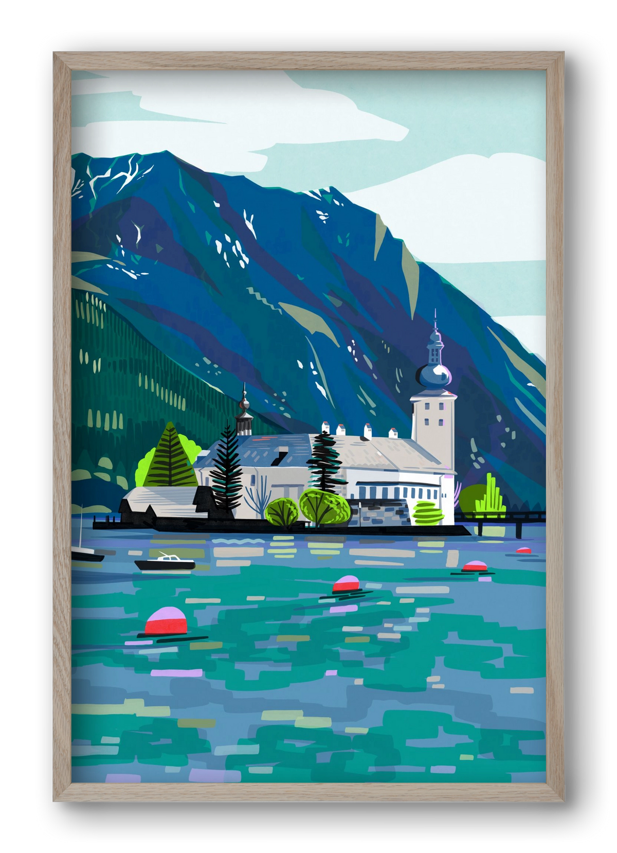 Gmunden, 40x60 cm (40x60 cm), Tölgy keret