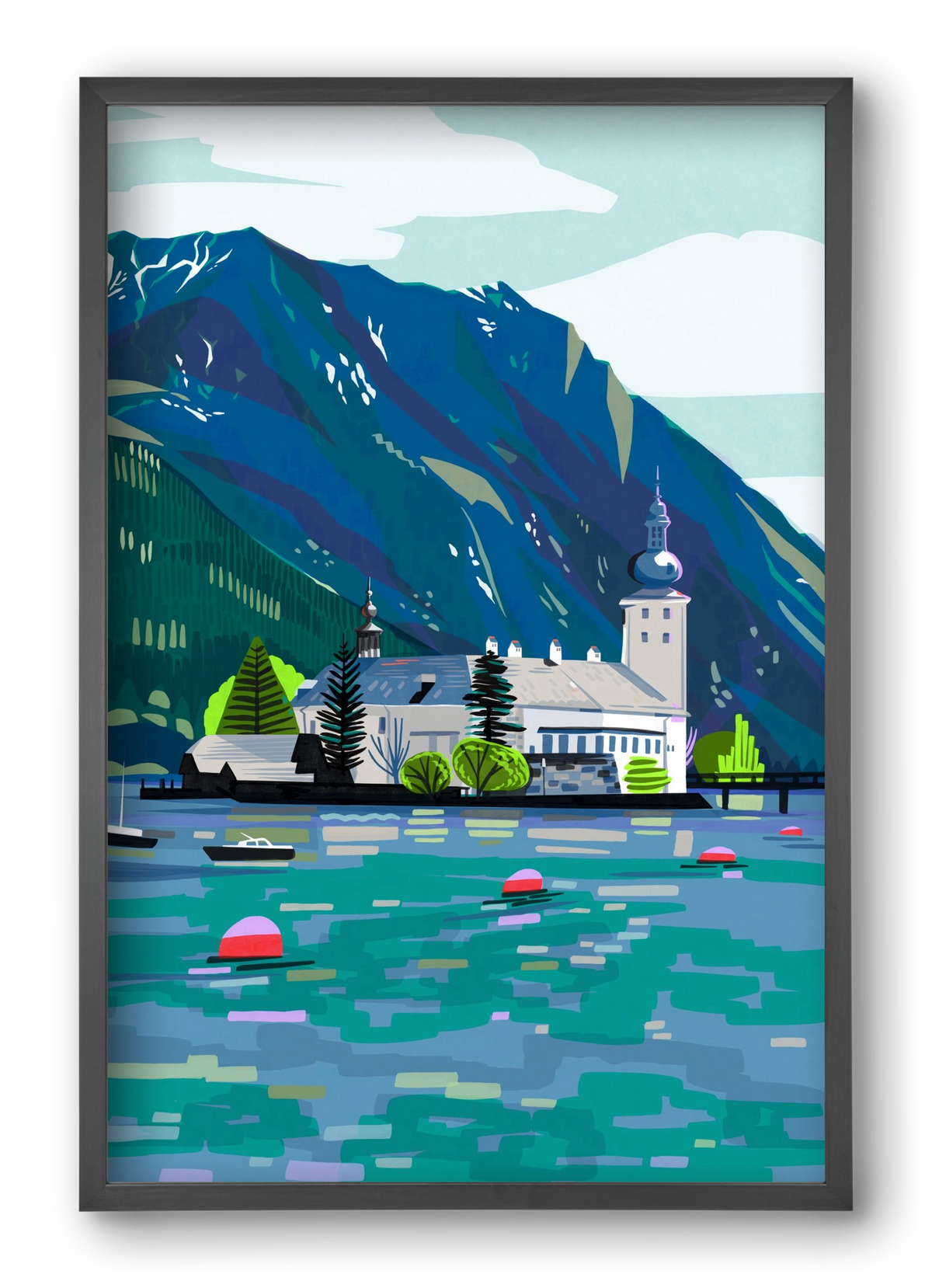 Gmunden, 40x60 cm (40x60 cm), Fekete keret