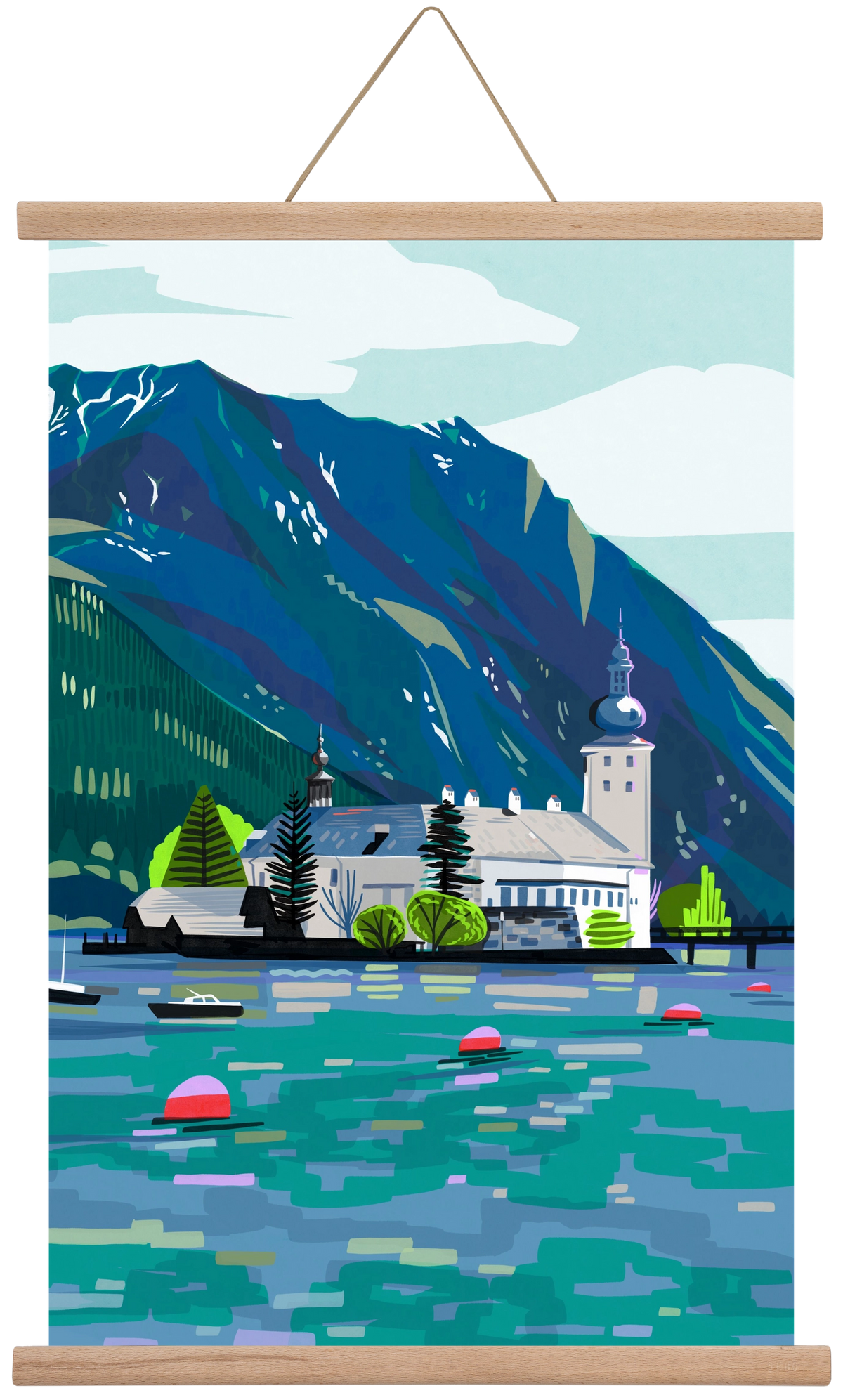 Gmunden, 40x60 cm (40x60 cm), Tölgy akasztó