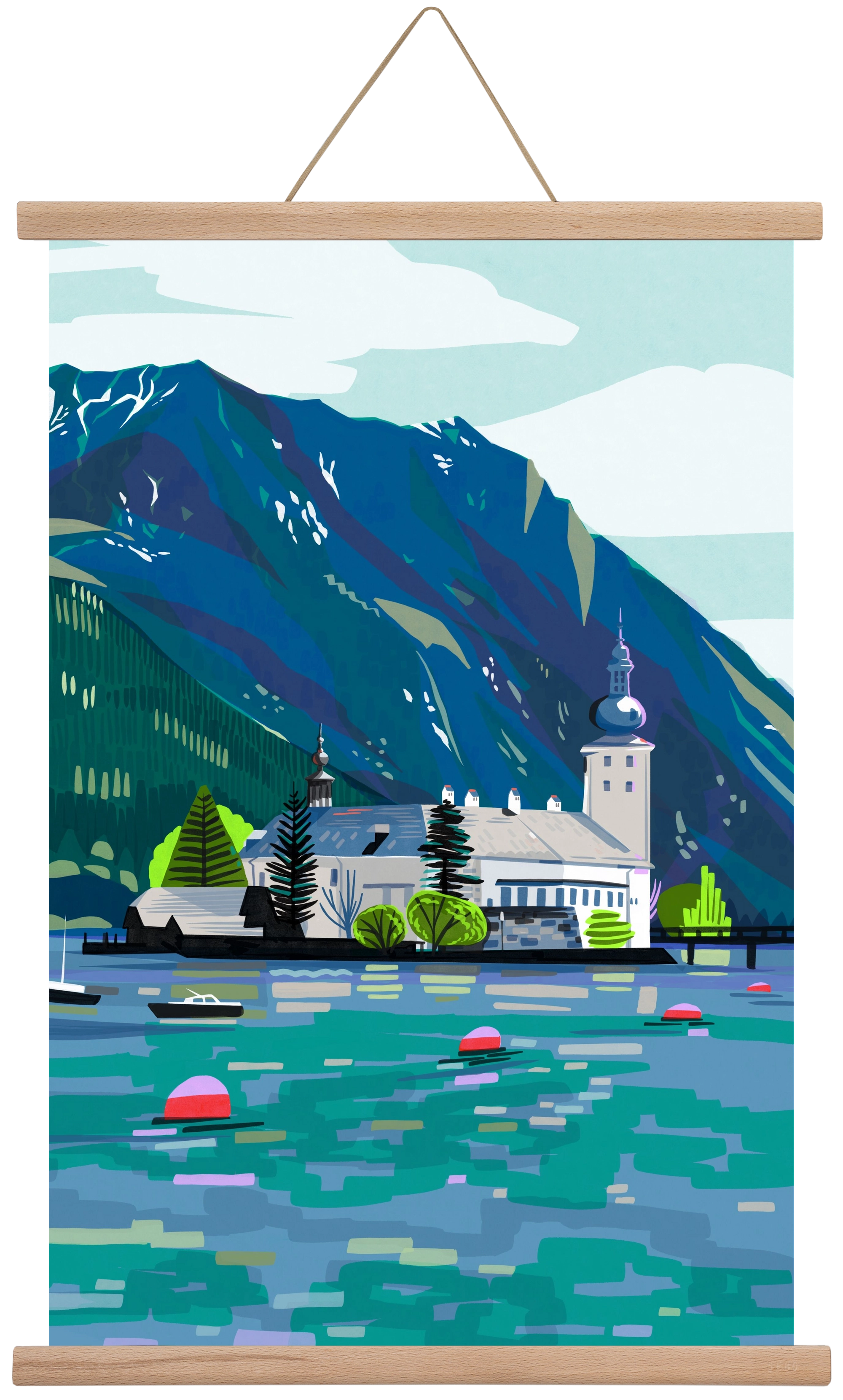 Gmunden, 40x60 cm (40x60 cm), Tölgy akasztó