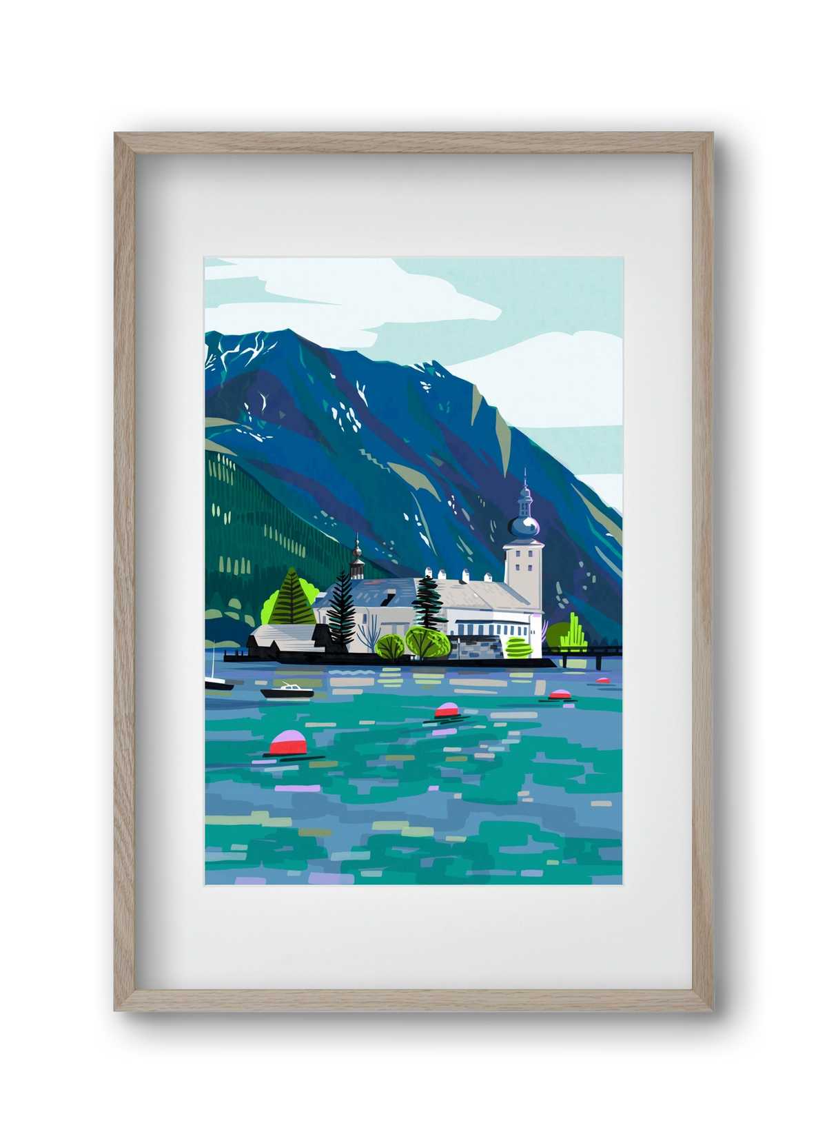 Gmunden, 30x45 cm (20x30 cm), Tölgy keret, paszpartuval