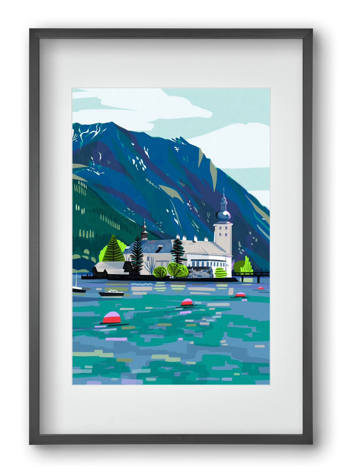 Gmunden, 40x60 cm (30x45 cm), Fekete keret, paszpartuval