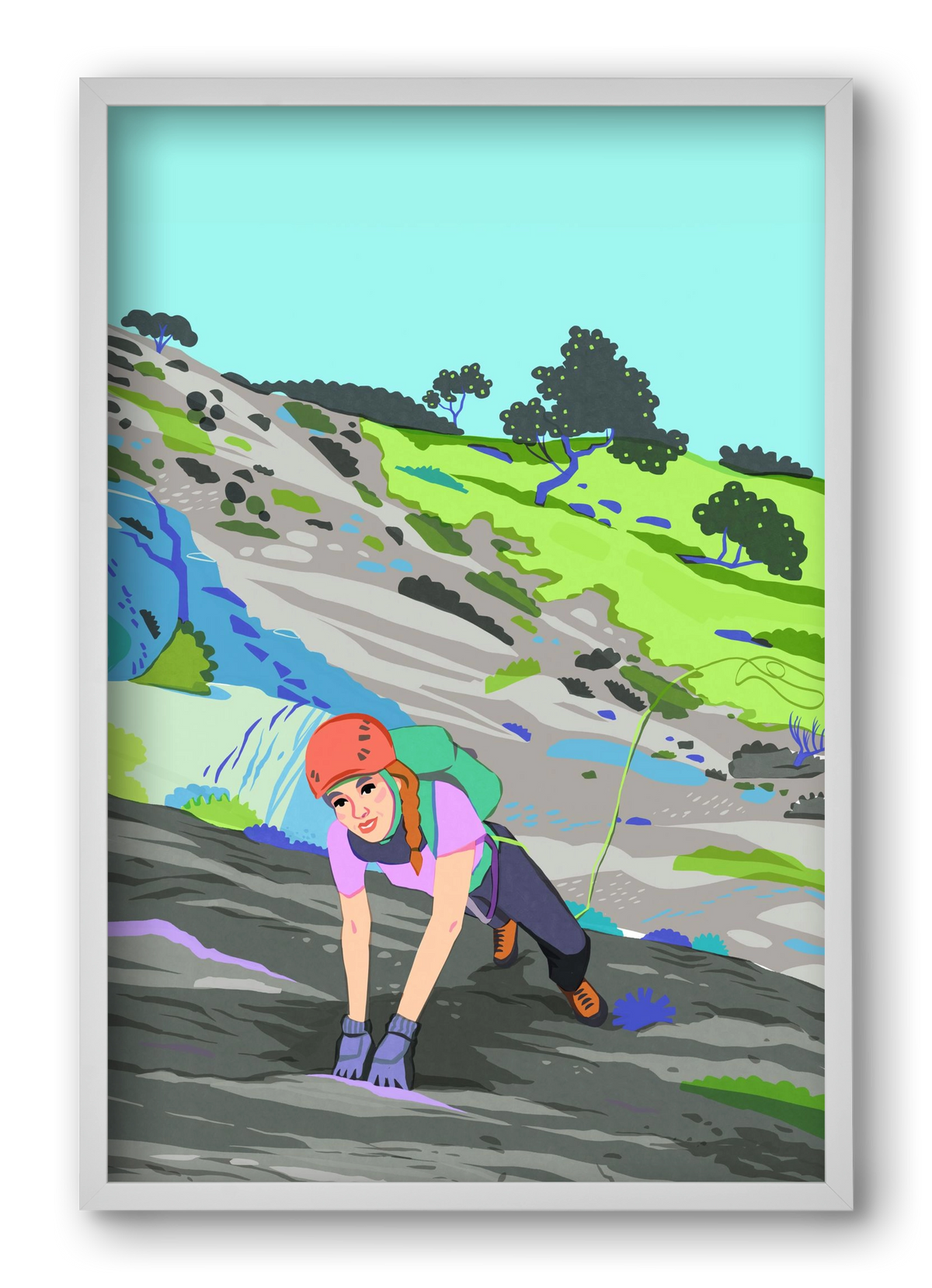 Climber, 40x60 cm (40x60 cm), Fehér keret