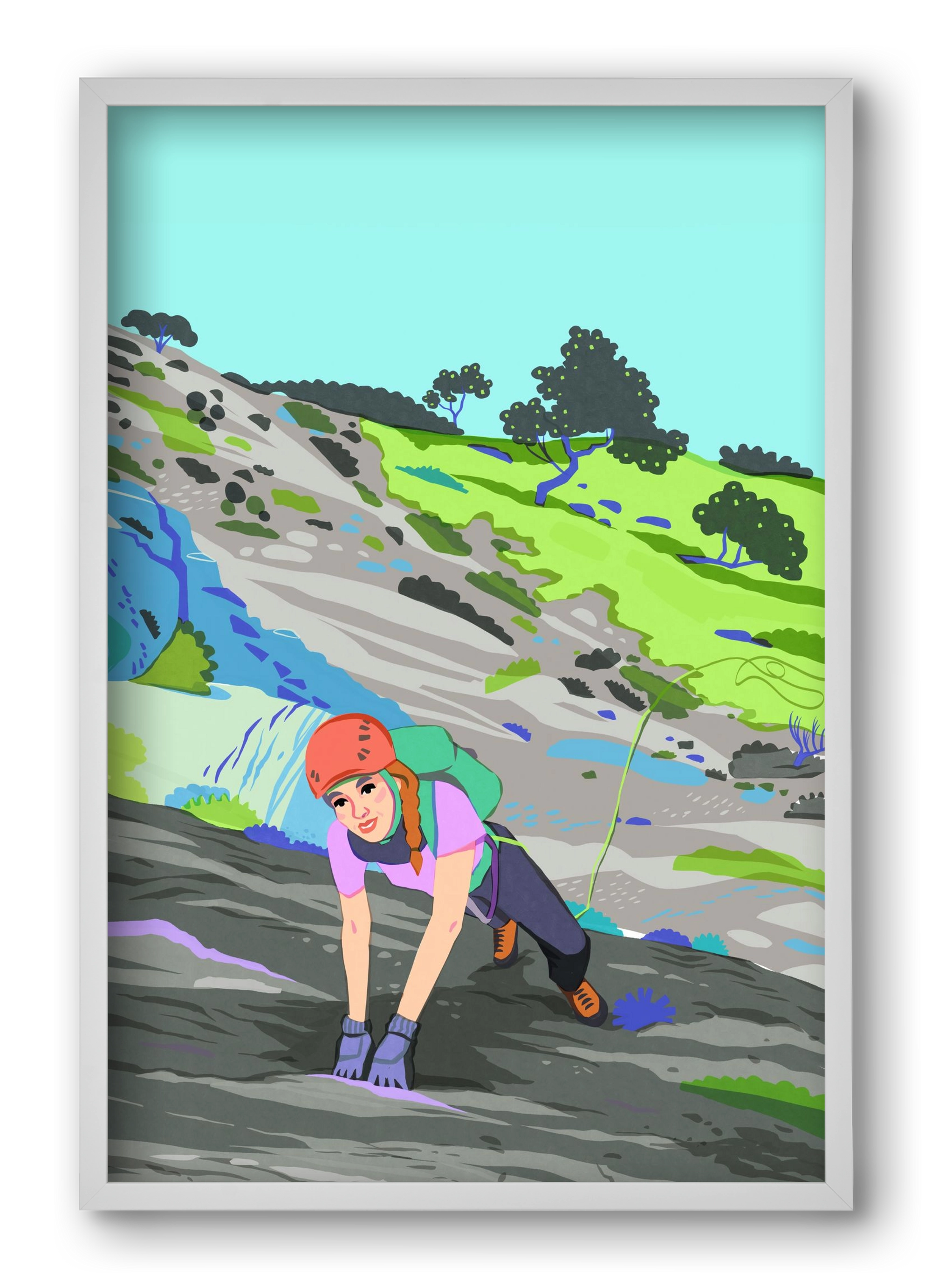 Climber, 40x60 cm (40x60 cm), Fehér keret