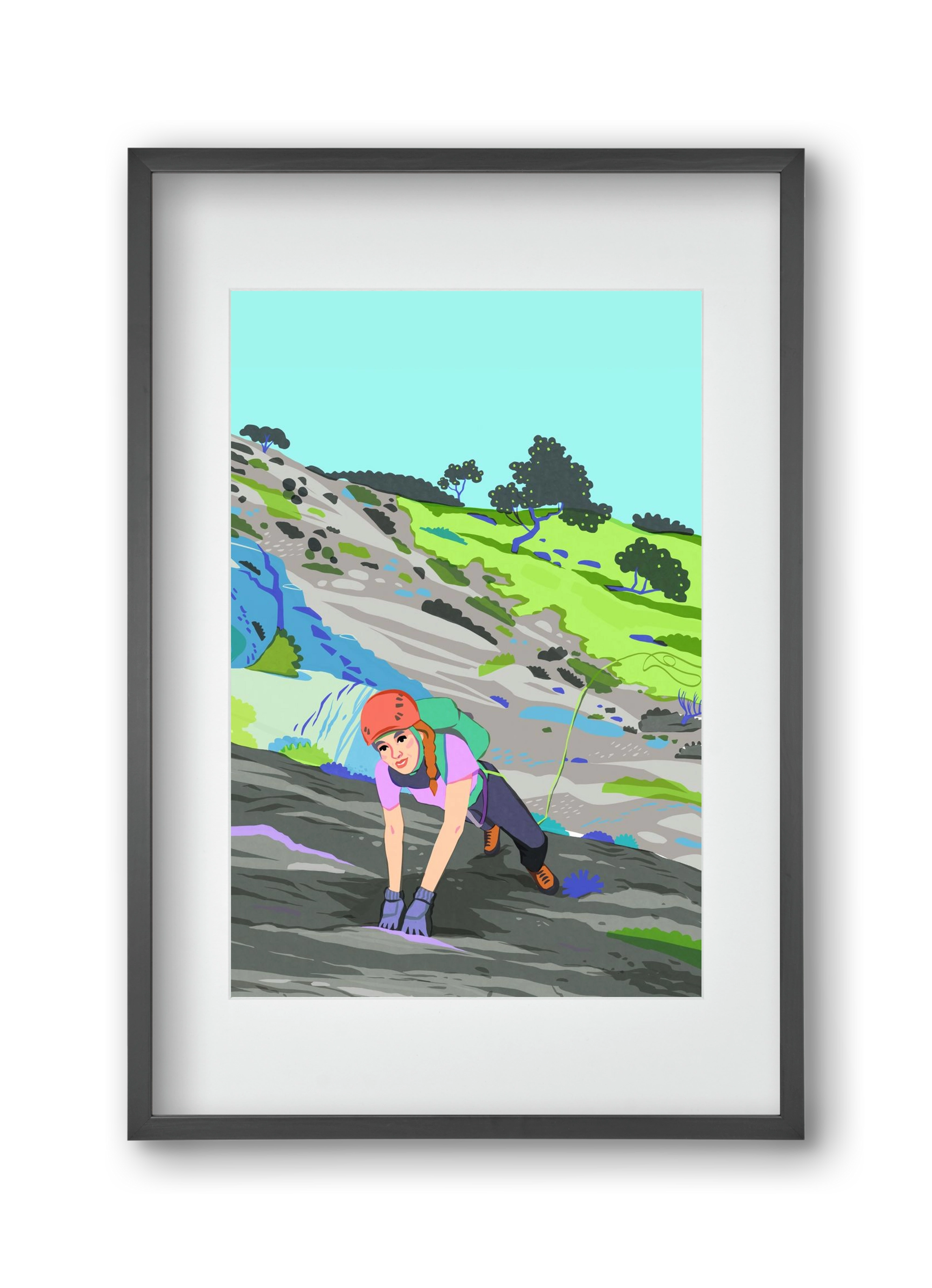 Climber, 30x45 cm (20x30 cm), Fekete keret, paszpartuval