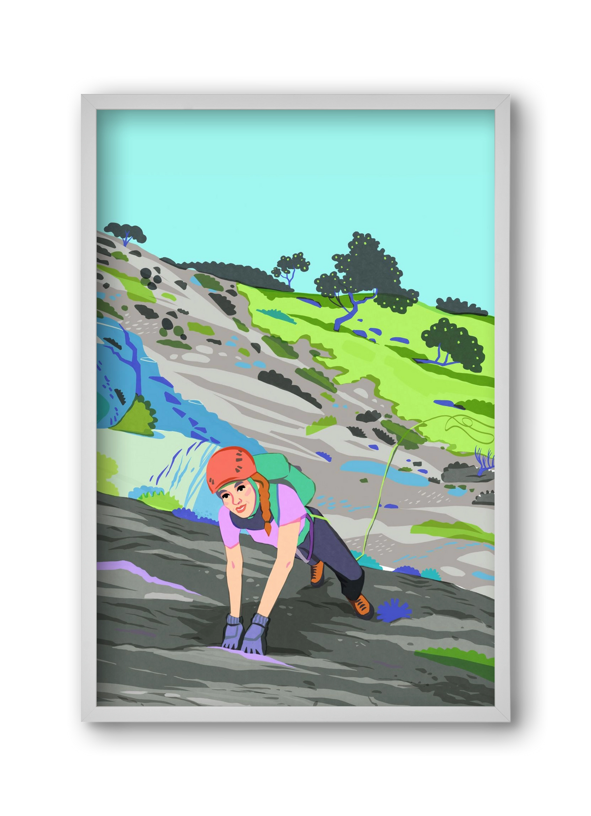 Climber, 30x45 cm (30x45 cm), Fehér keret