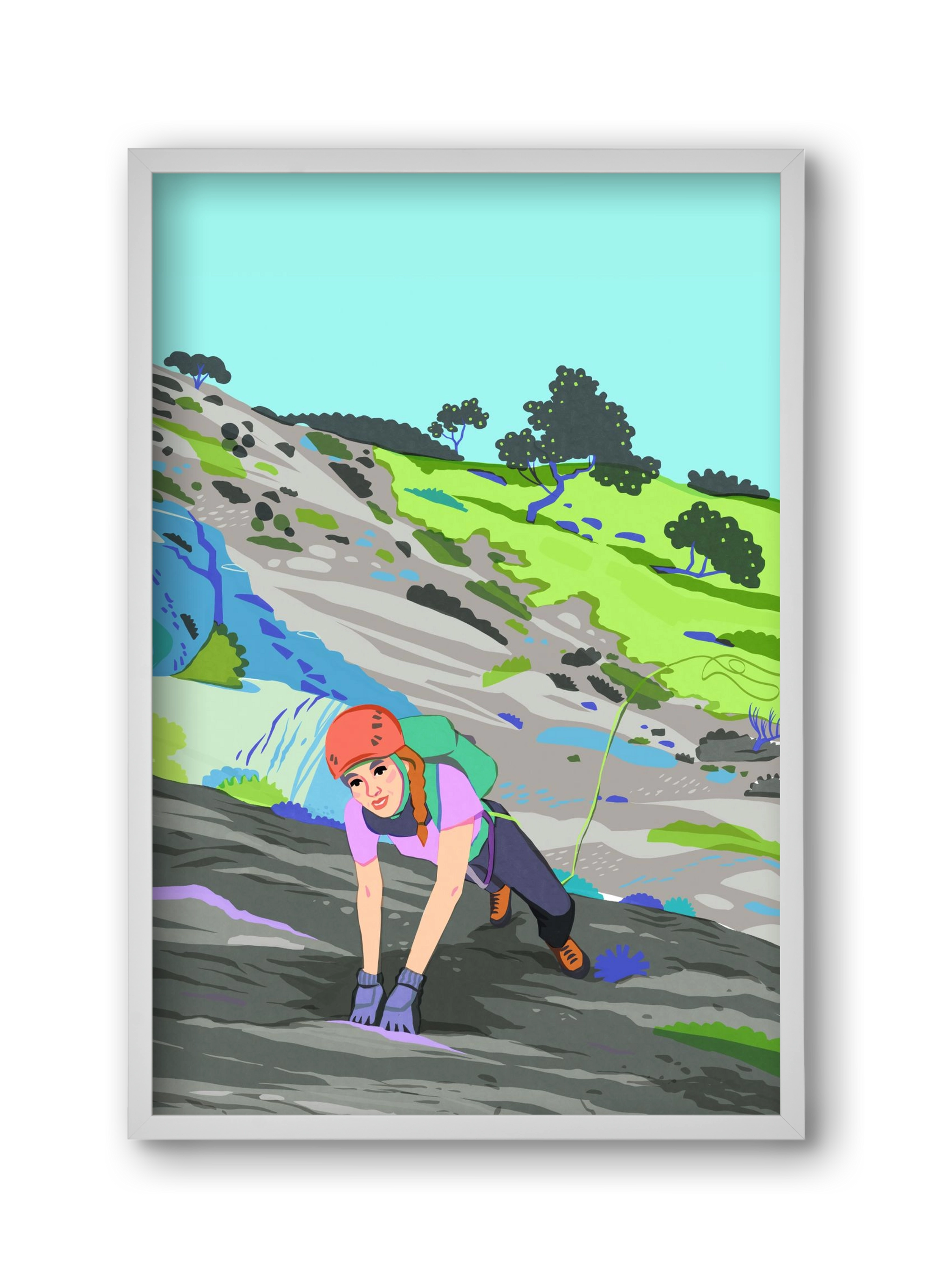 Climber, 30x45 cm (30x45 cm), Fehér keret