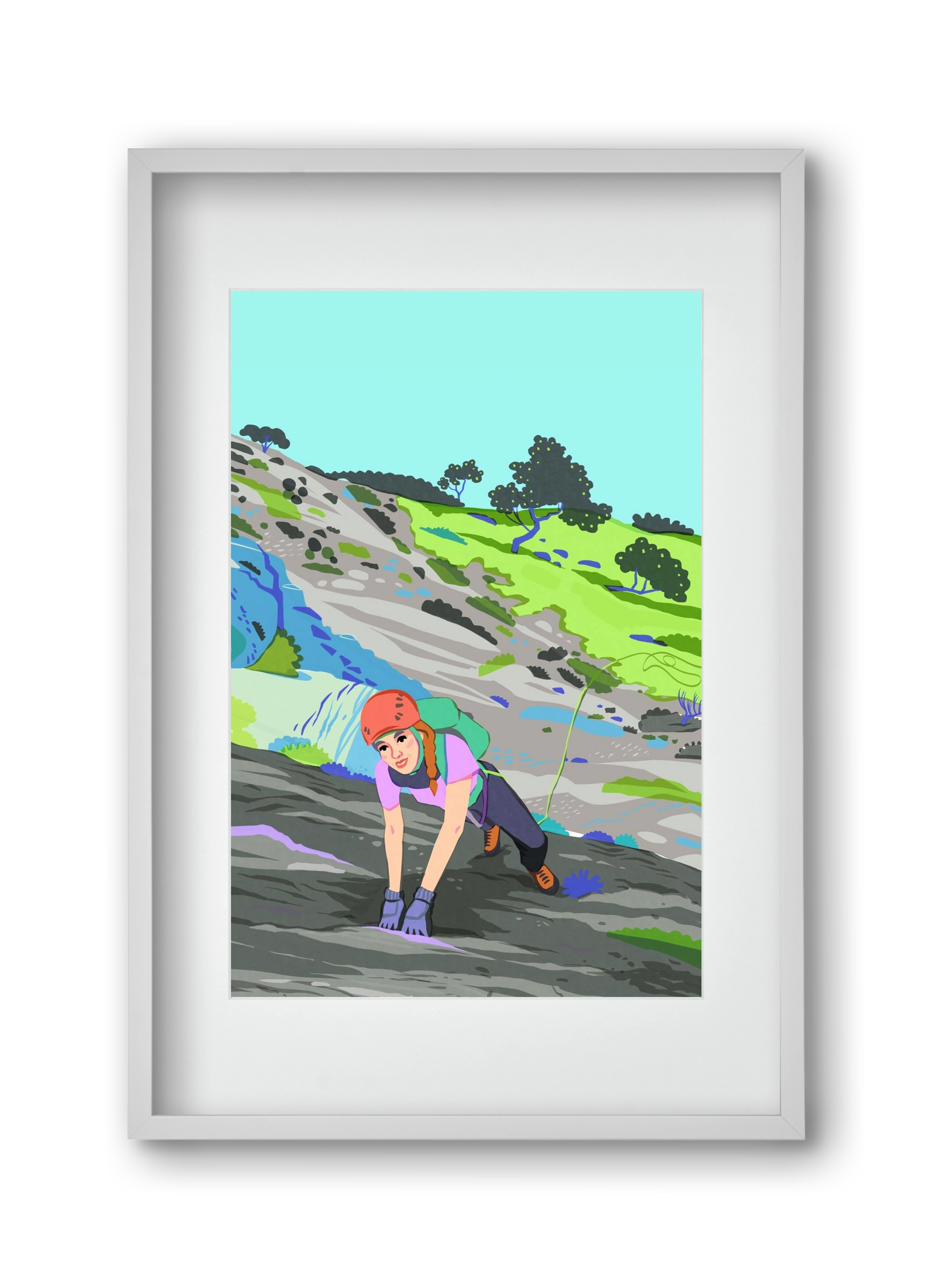 Climber, 30x45 cm (20x30 cm), Fehér keret, paszpartuval