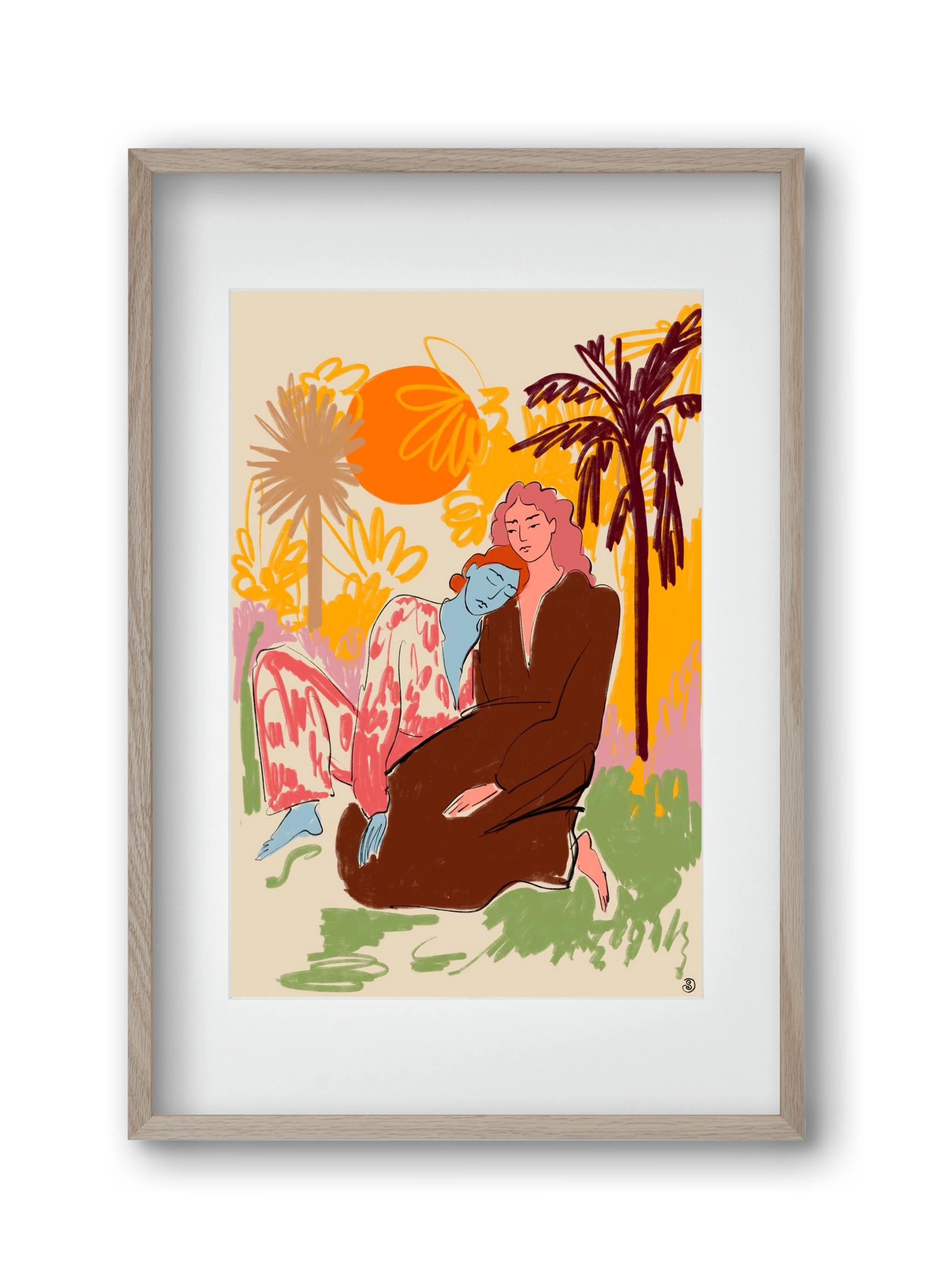 CONNECTED, 30x45 cm (20x30 cm), Tölgy keret, paszpartuval