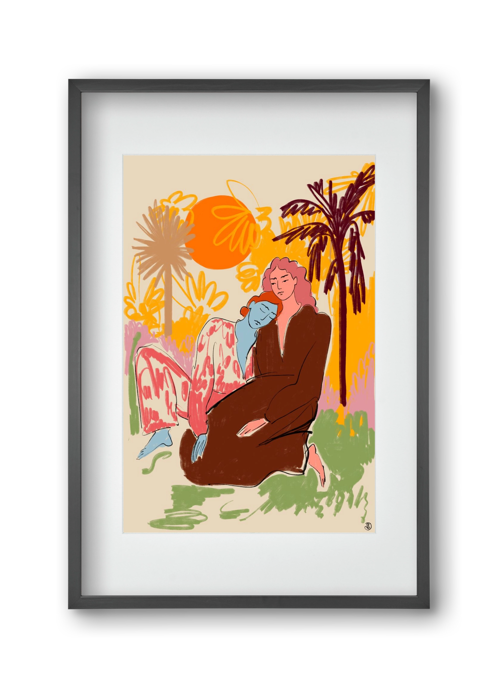 CONNECTED, 30x45 cm (20x30 cm), Fekete keret, paszpartuval