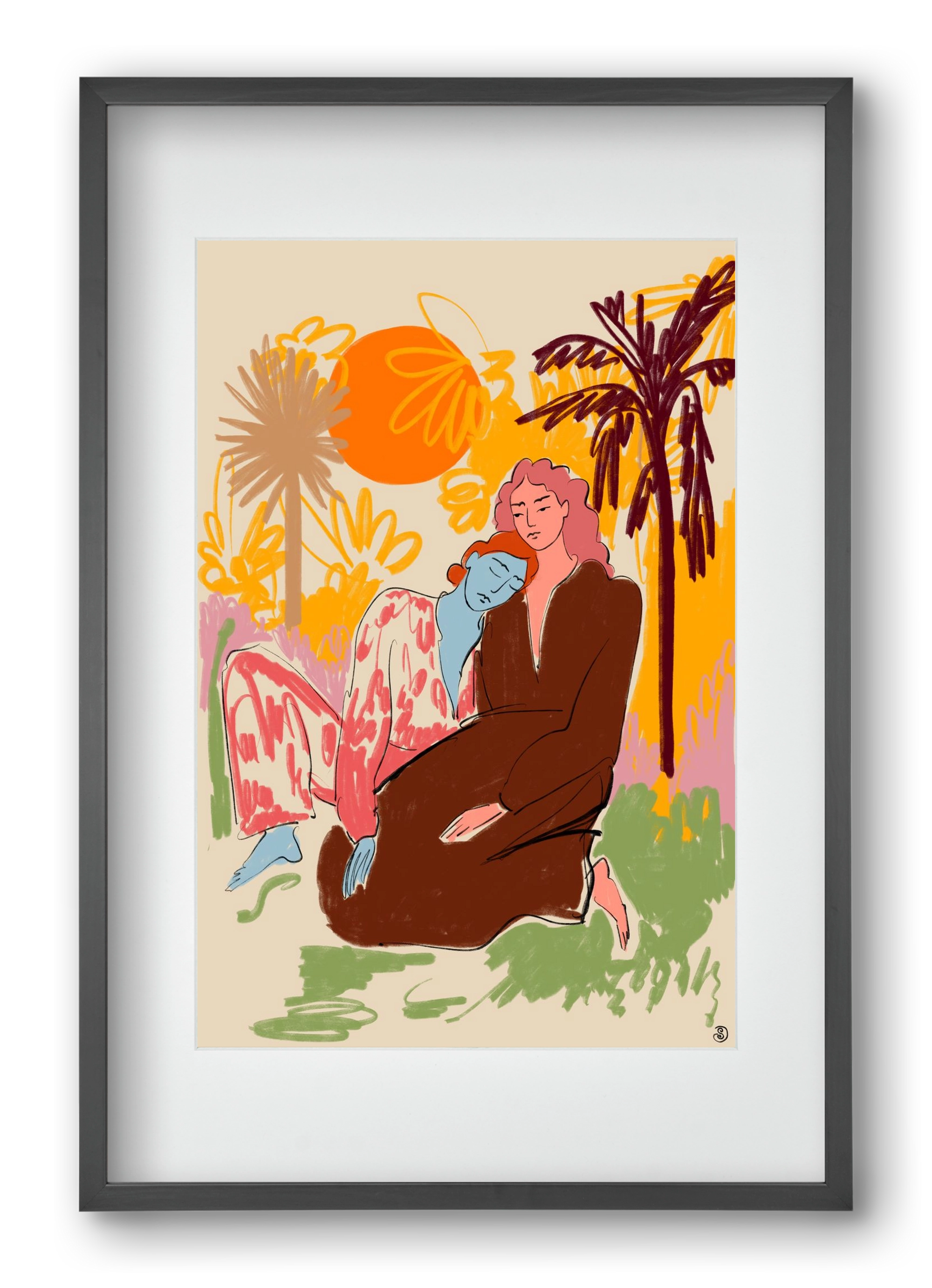 CONNECTED, 40x60 cm (30x45 cm), Fekete keret, paszpartuval