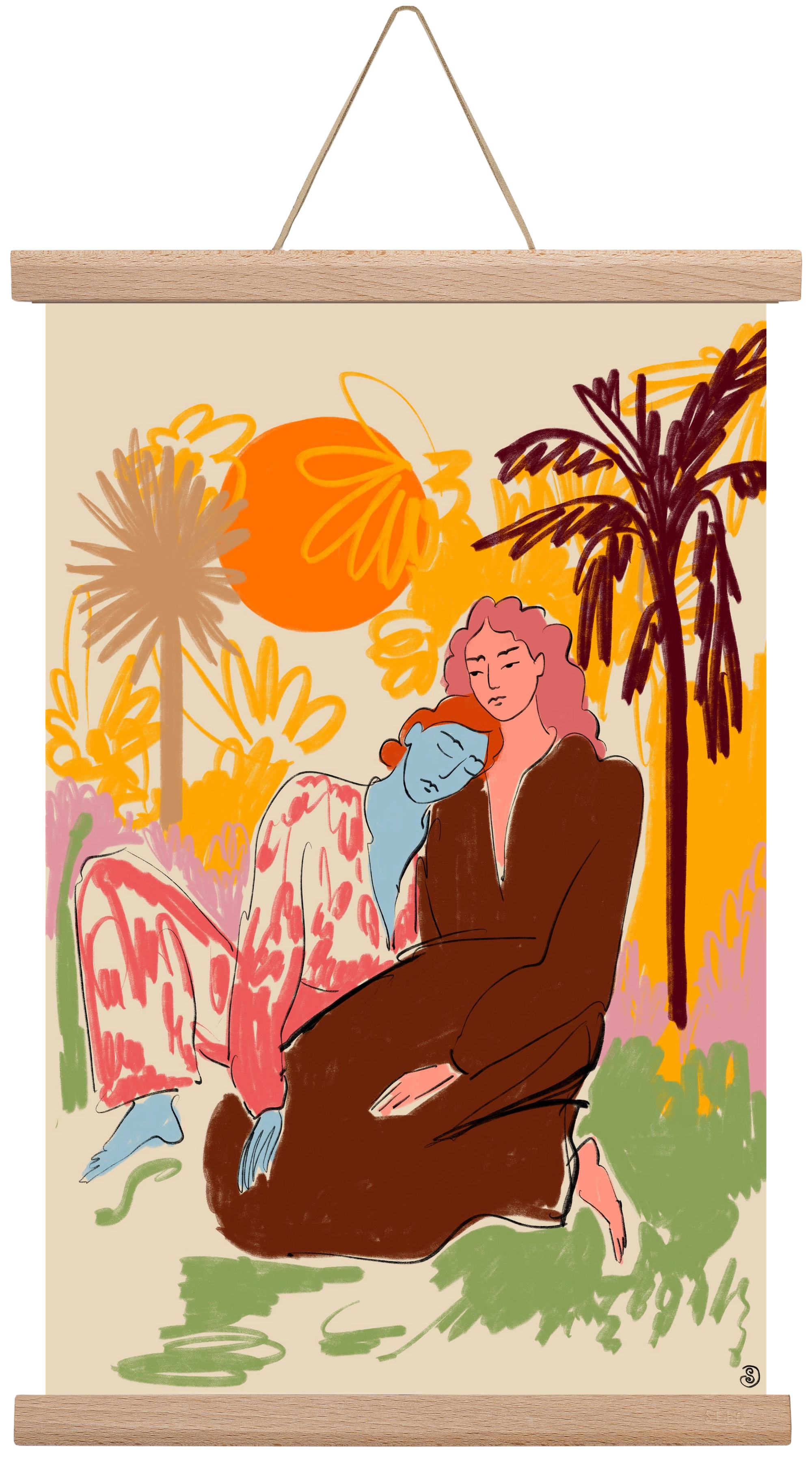 CONNECTED, 30x45 cm (30x45 cm), Tölgy akasztó