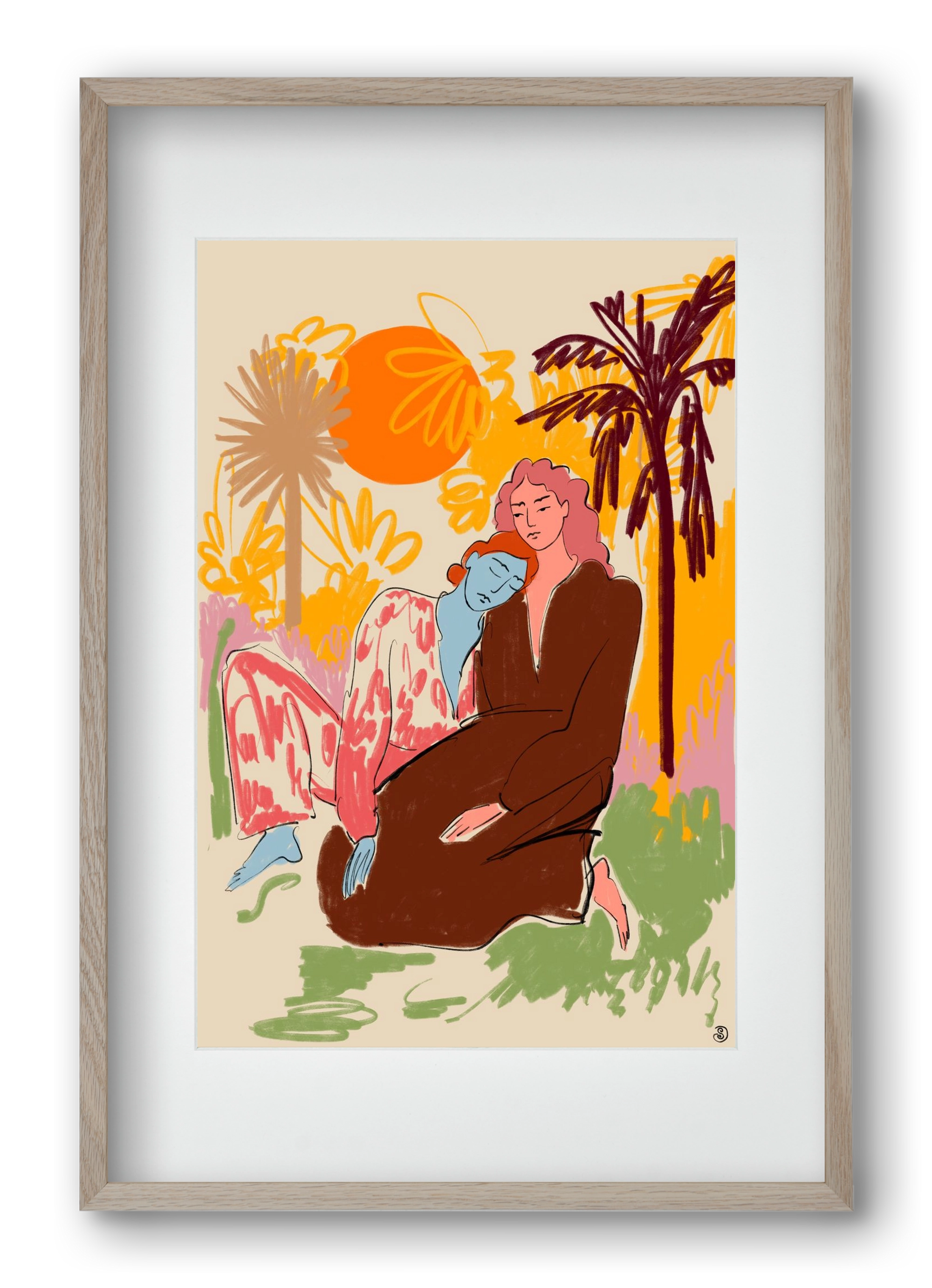 CONNECTED, 40x60 cm (30x45 cm), Tölgy keret, paszpartuval