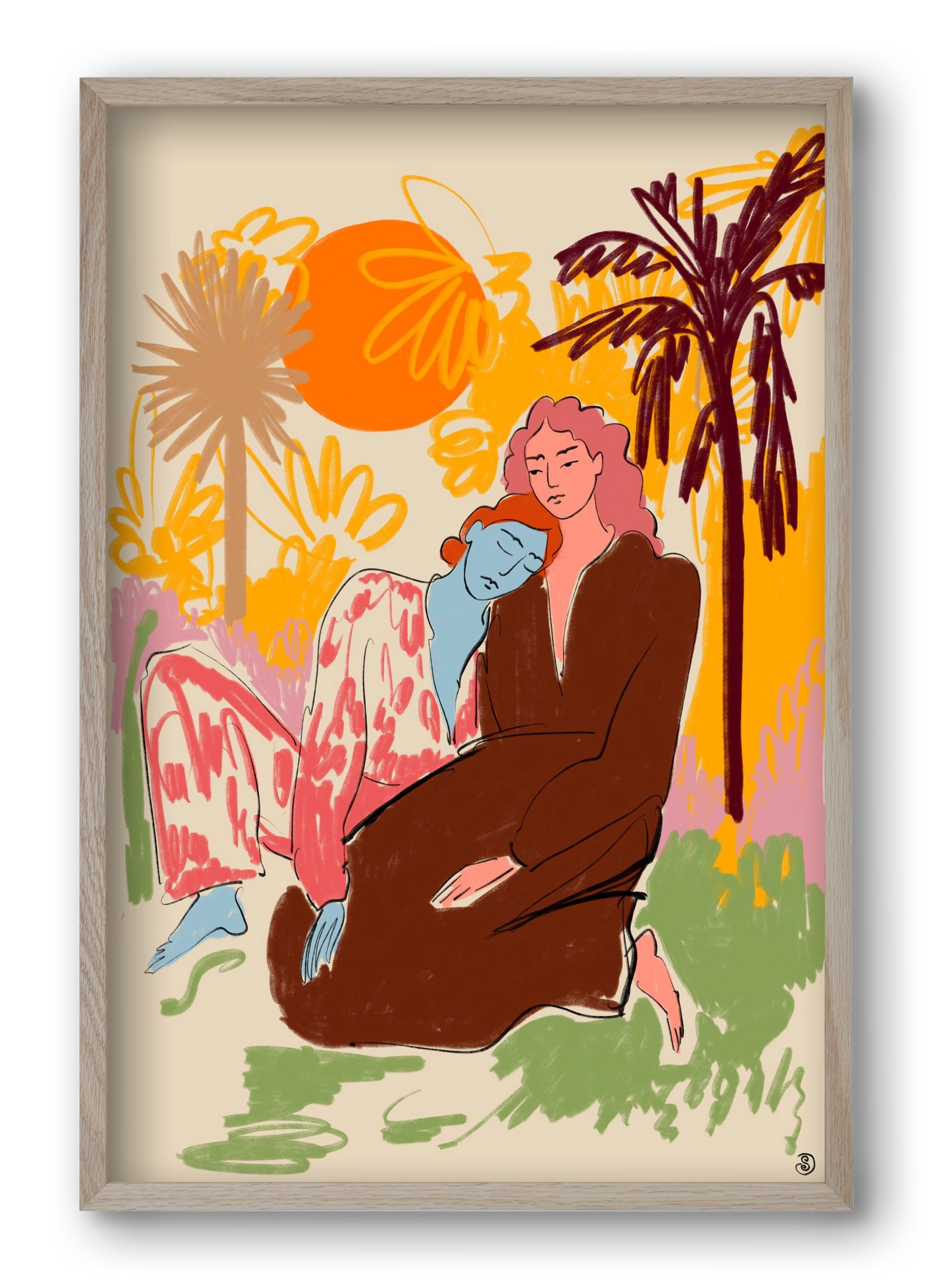 CONNECTED, 40x60 cm (40x60 cm), Tölgy keret