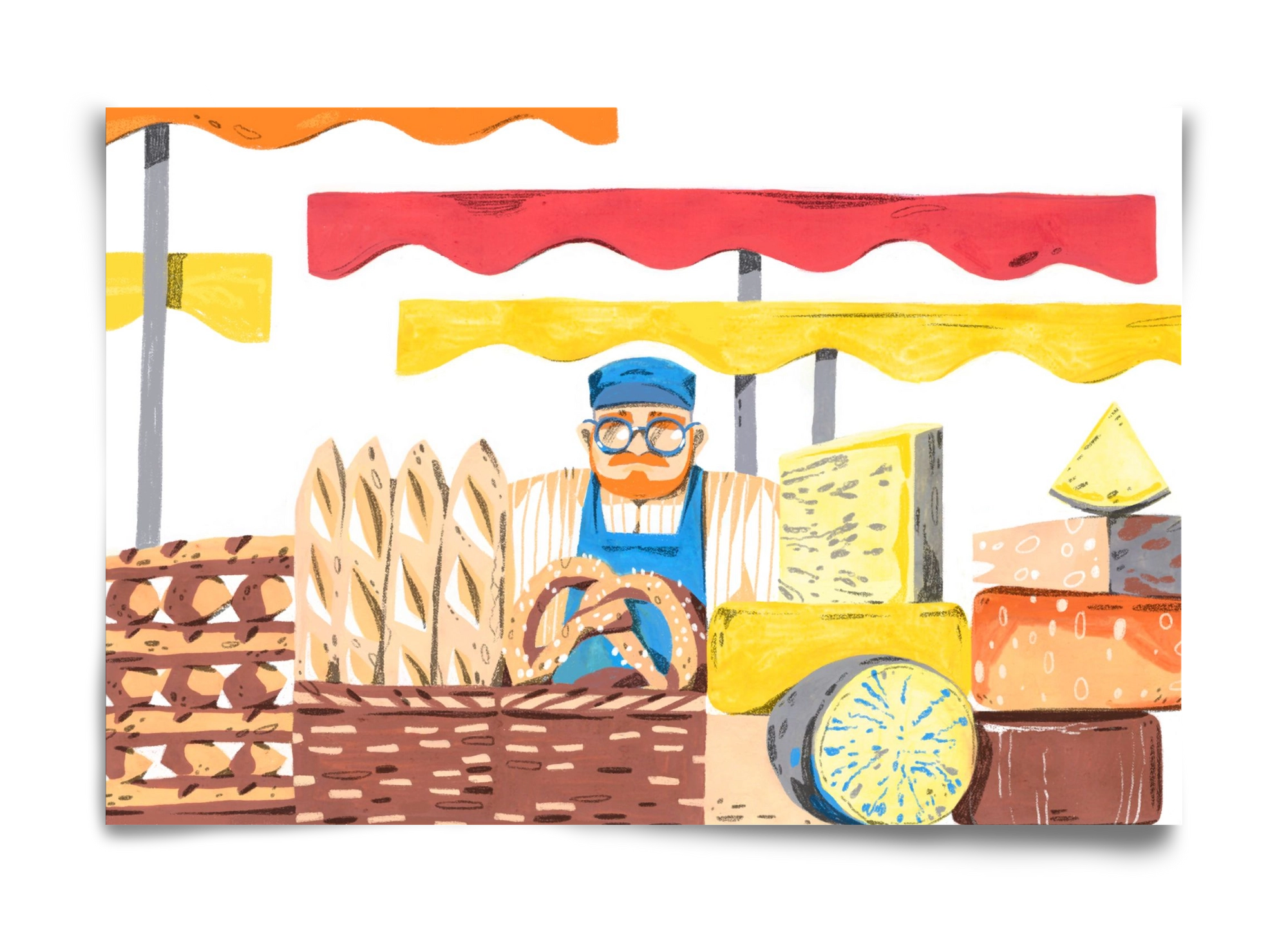 Cheese market, 60x40 cm, Keret nélkül