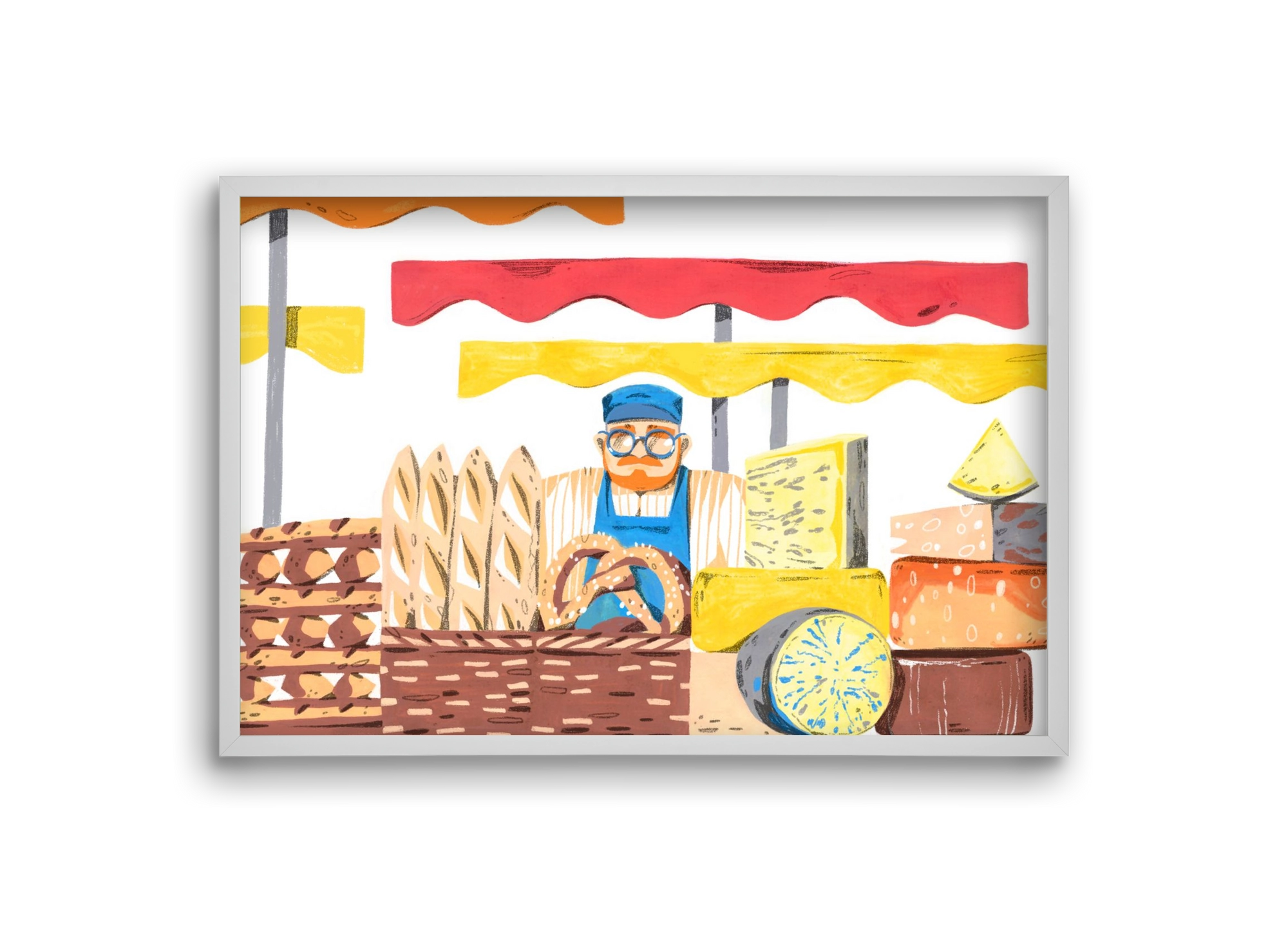 Cheese market, 30x20 cm (30x20 cm), Fehér keret