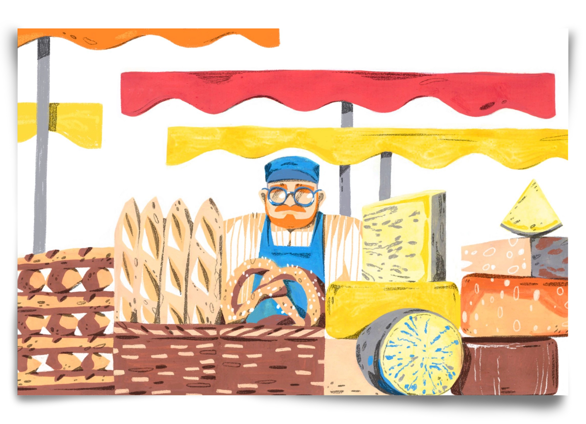 Cheese market, 90x60 cm, Keret nélkül