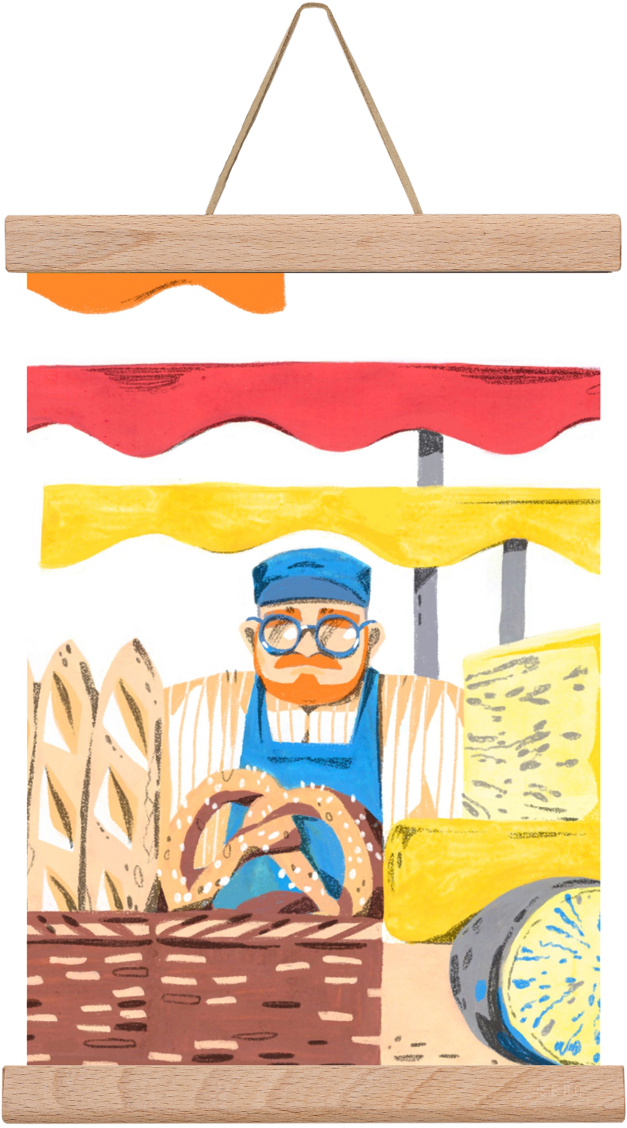 Cheese market, 30x20 cm (30x20 cm), Tölgy akasztó