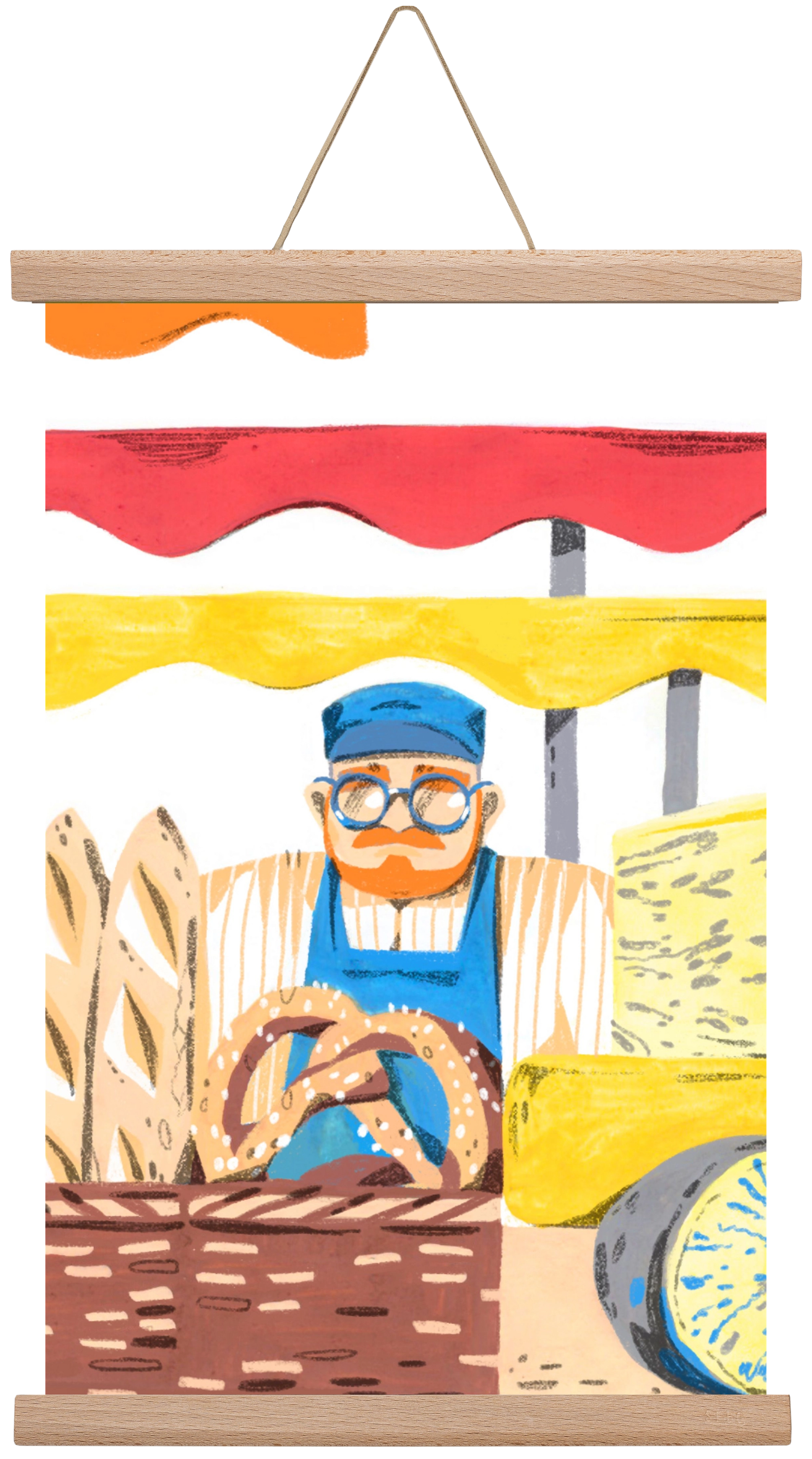 Cheese market, 45x30 cm (45x30 cm), Tölgy akasztó