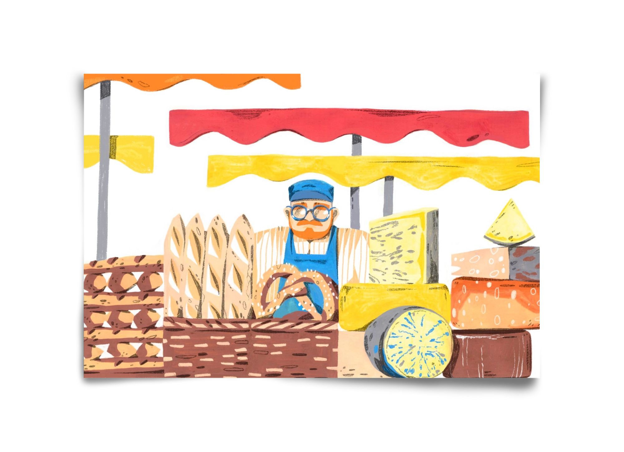 Cheese market, 45x30 cm, Keret nélkül