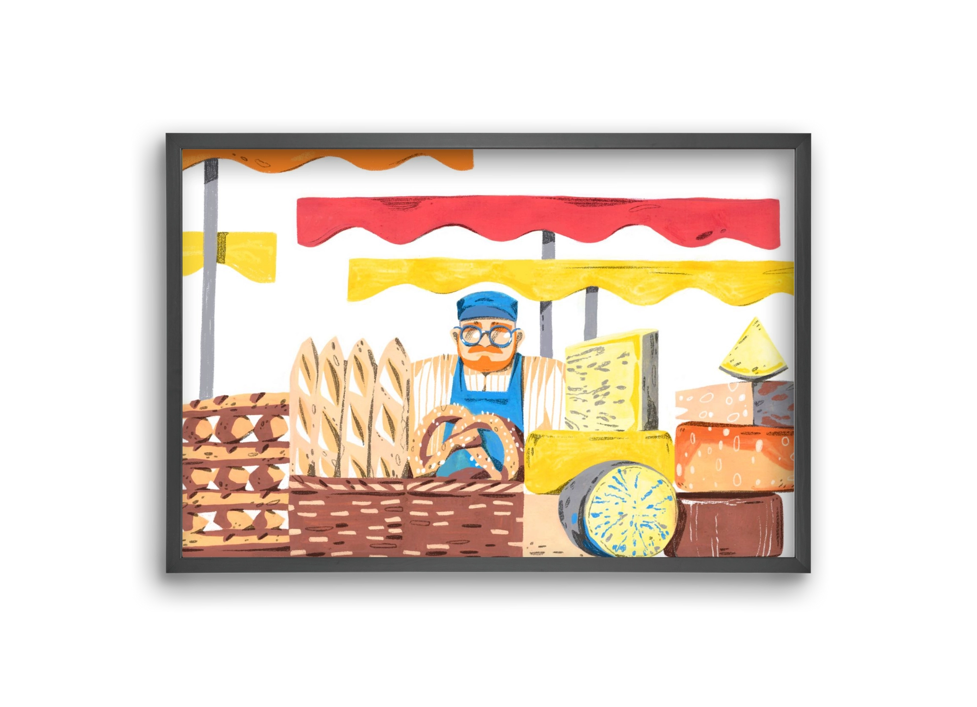 Cheese market, 30x20 cm (30x20 cm), Fekete keret